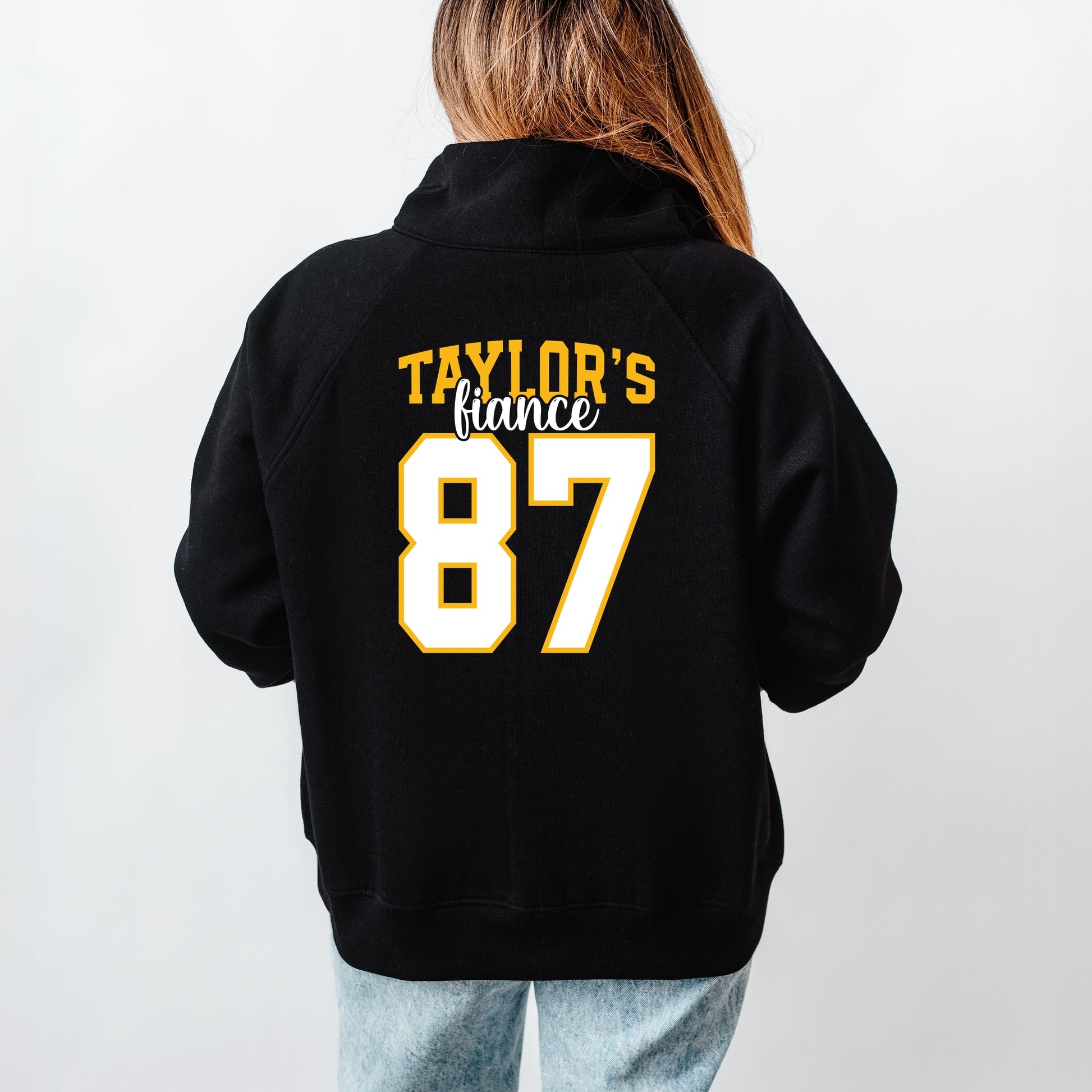 Taylor's Fiancé Number 87 Front And Back - Womens Quarter Zip Fleece