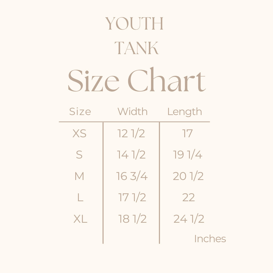 Youth Tank Top - size guide