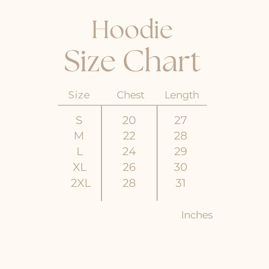 Women's Graphic Hoodie - size guide