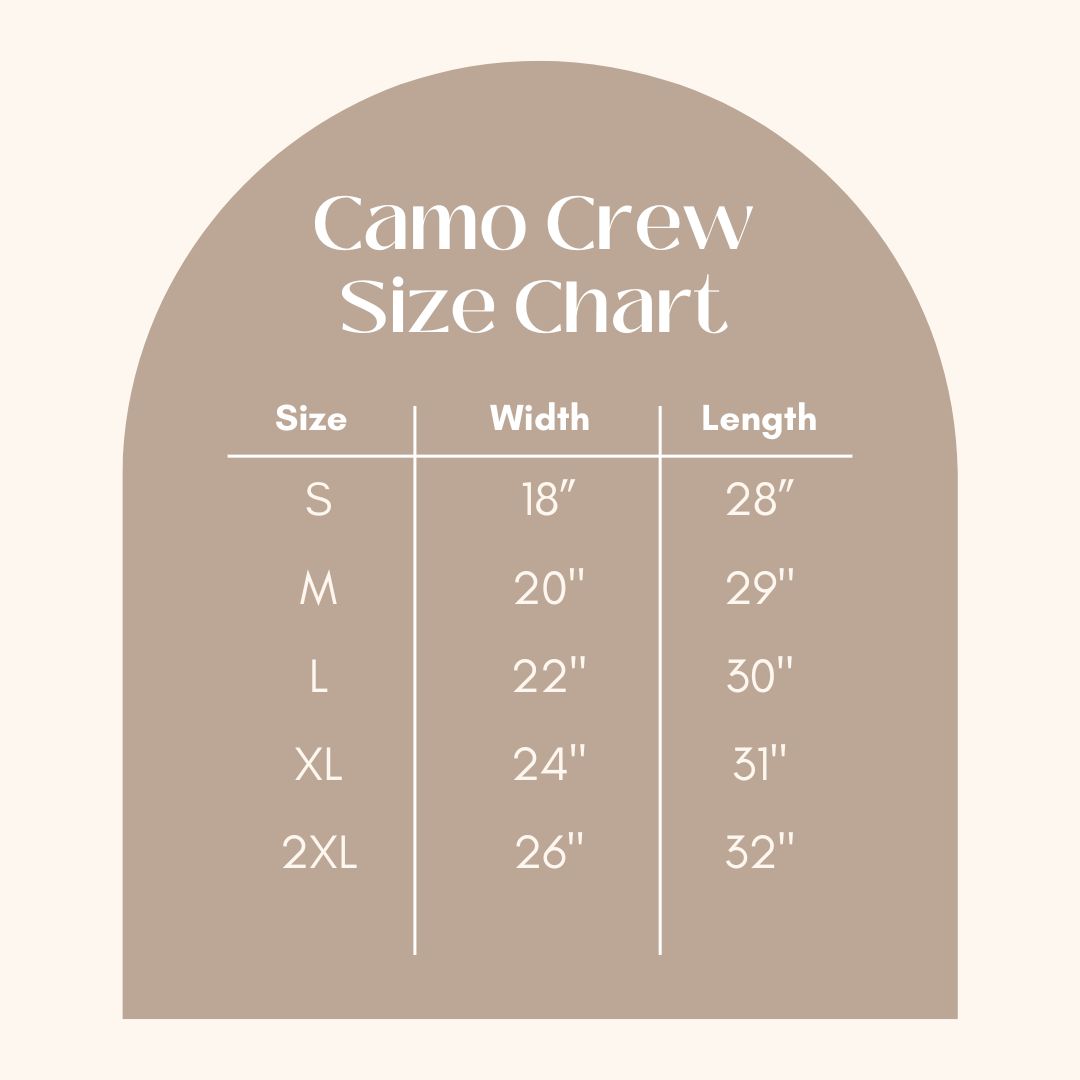 Women's Heavyweight Crew - size guide