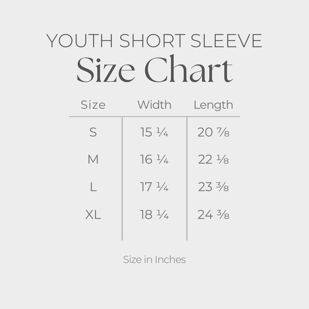 Youth Short Sleeve Graphic T-Shirt - size guide