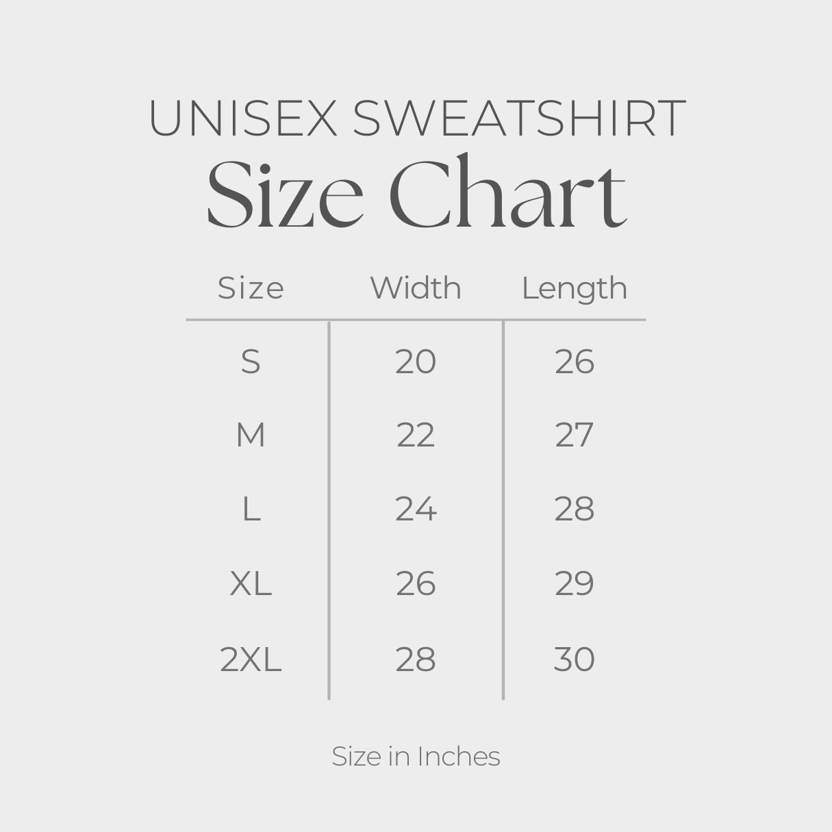 Men's Graphic Sweatshirt - size guide
