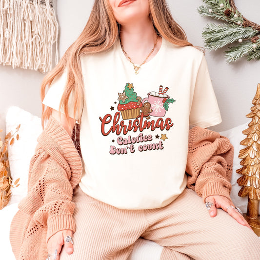 Christmas Calories Don't Count - Women's Short Sleeve Graphic T-Shirt