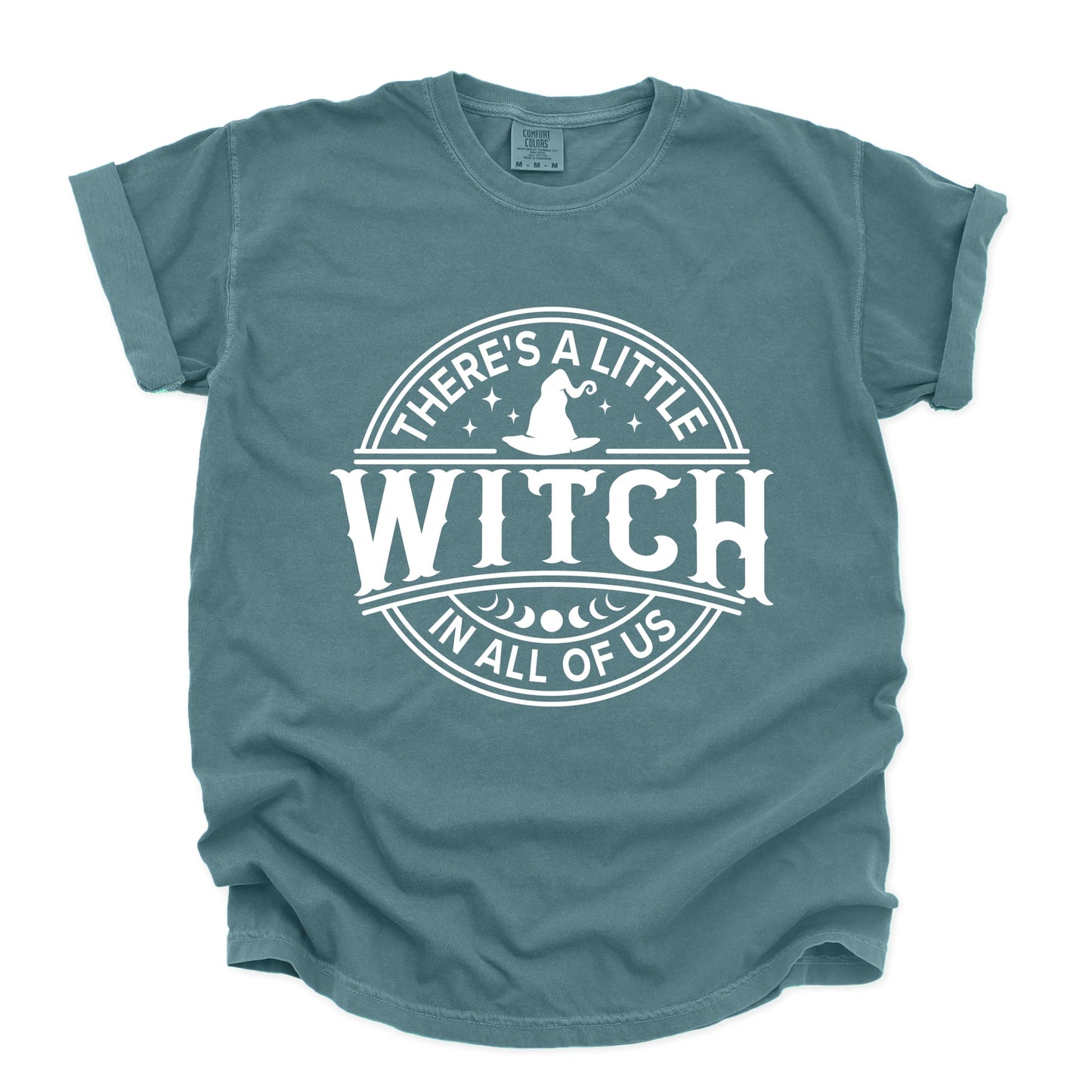 A Little Witch In All Of Us - Women's Garment Dyed Graphic T-Shirt