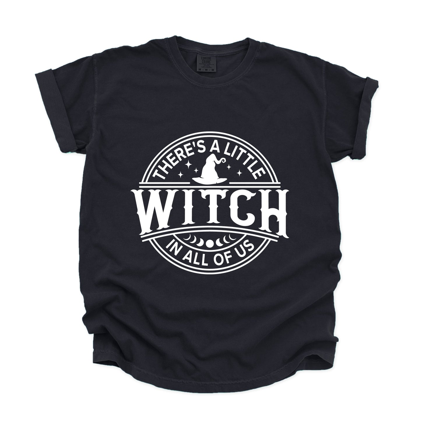 A Little Witch In All Of Us - Women's Garment Dyed Graphic T-Shirt