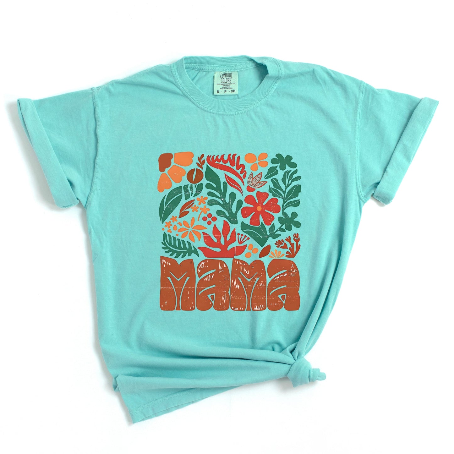 Mama Fall Floral - Women's Garment Dyed Graphic T-Shirt