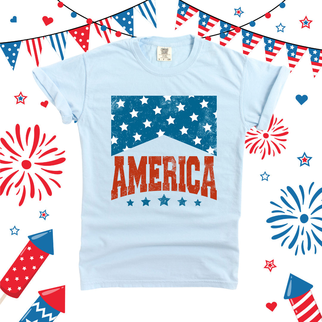 America Varsity Stars | Garment Dyed Short Sleeve Tee