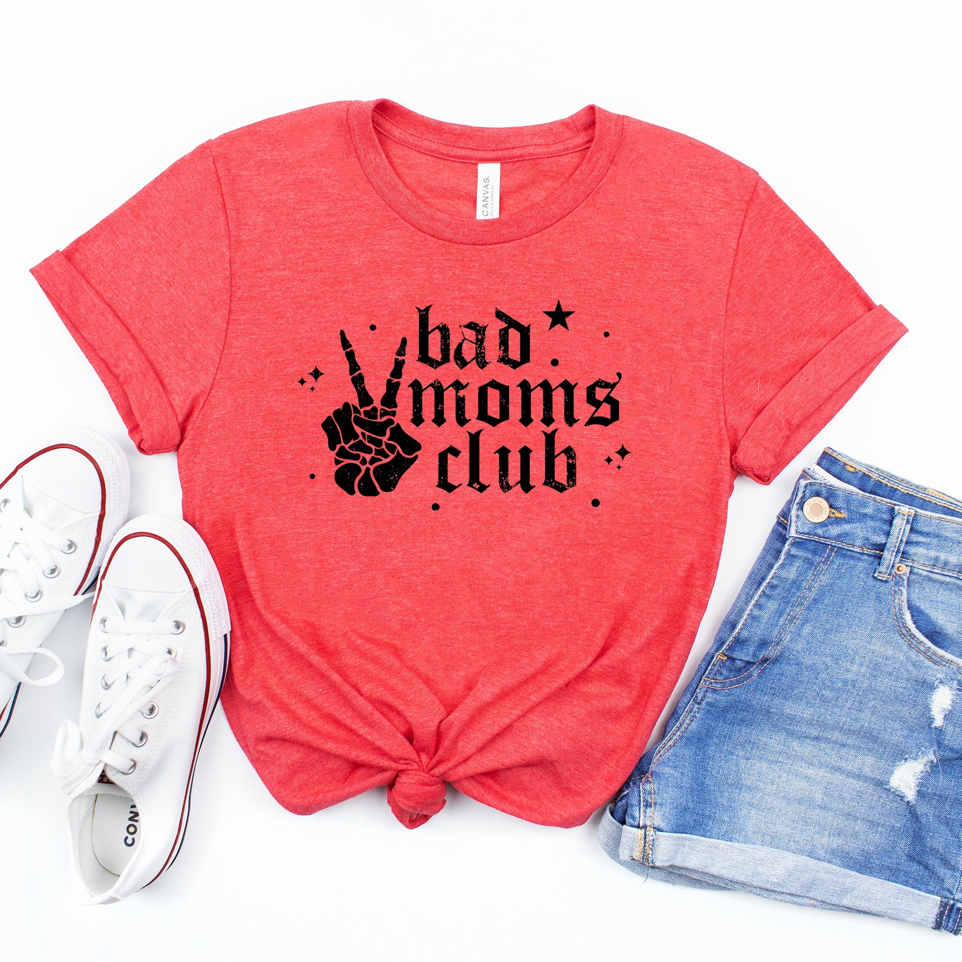 Bad Moms Club Skeleton - Women's Short Sleeve Graphic T-Shirt