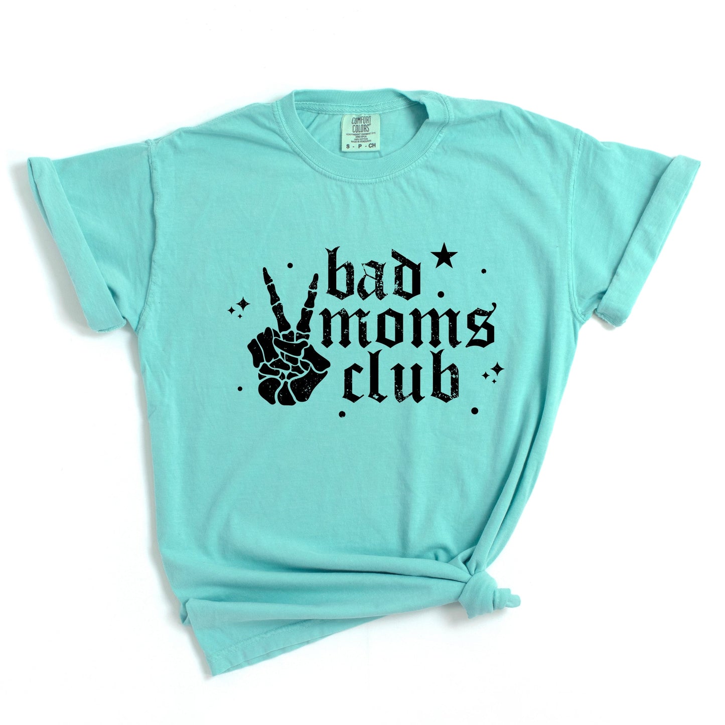 Bad Moms Club Skeleton - Women's Garment Dyed Graphic T-Shirt