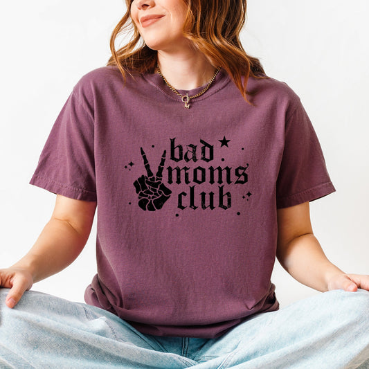 Bad Moms Club Skeleton - Women's Garment Dyed Graphic T-Shirt