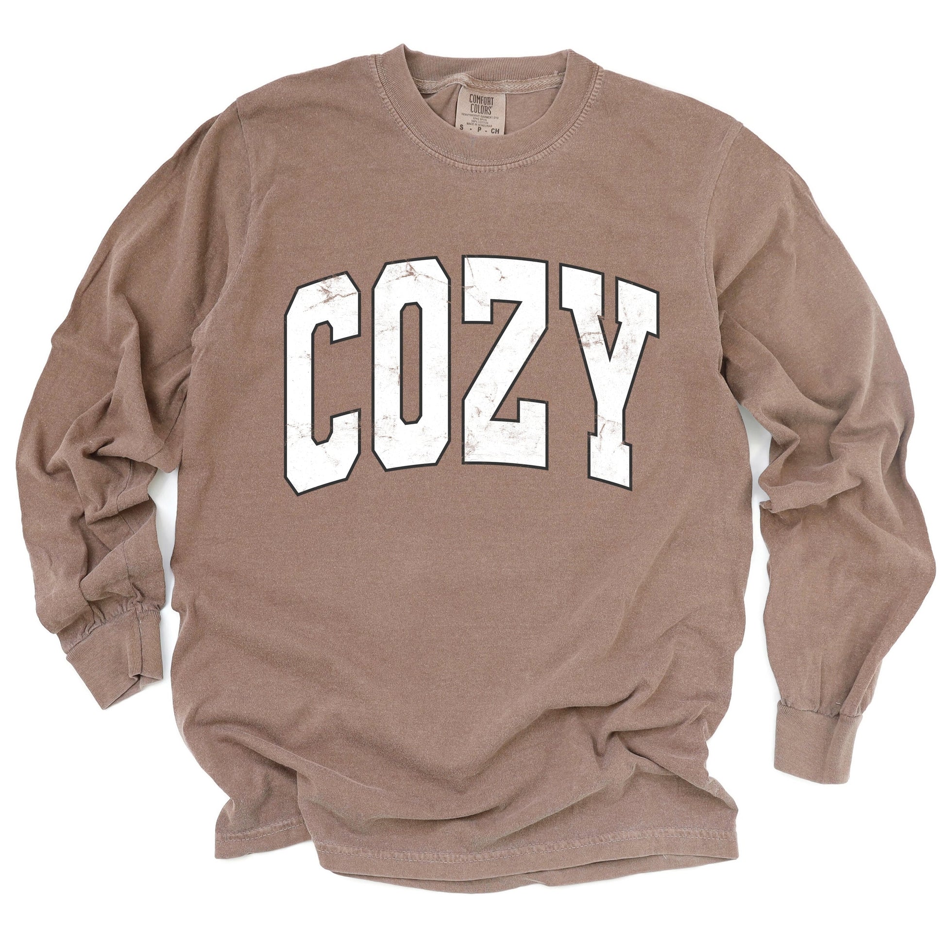 Cozy Worn Varsity - Womens Garment Dyed Long Sleeve