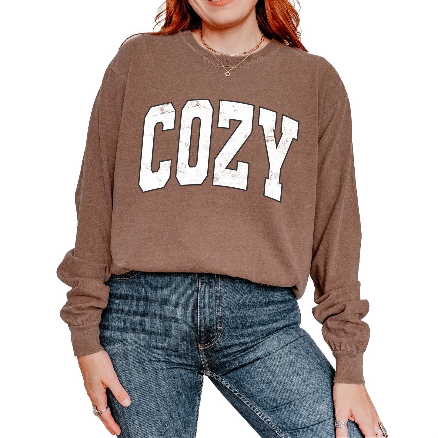 Cozy Worn Varsity - Women's Garment Dyed Long Sleeve