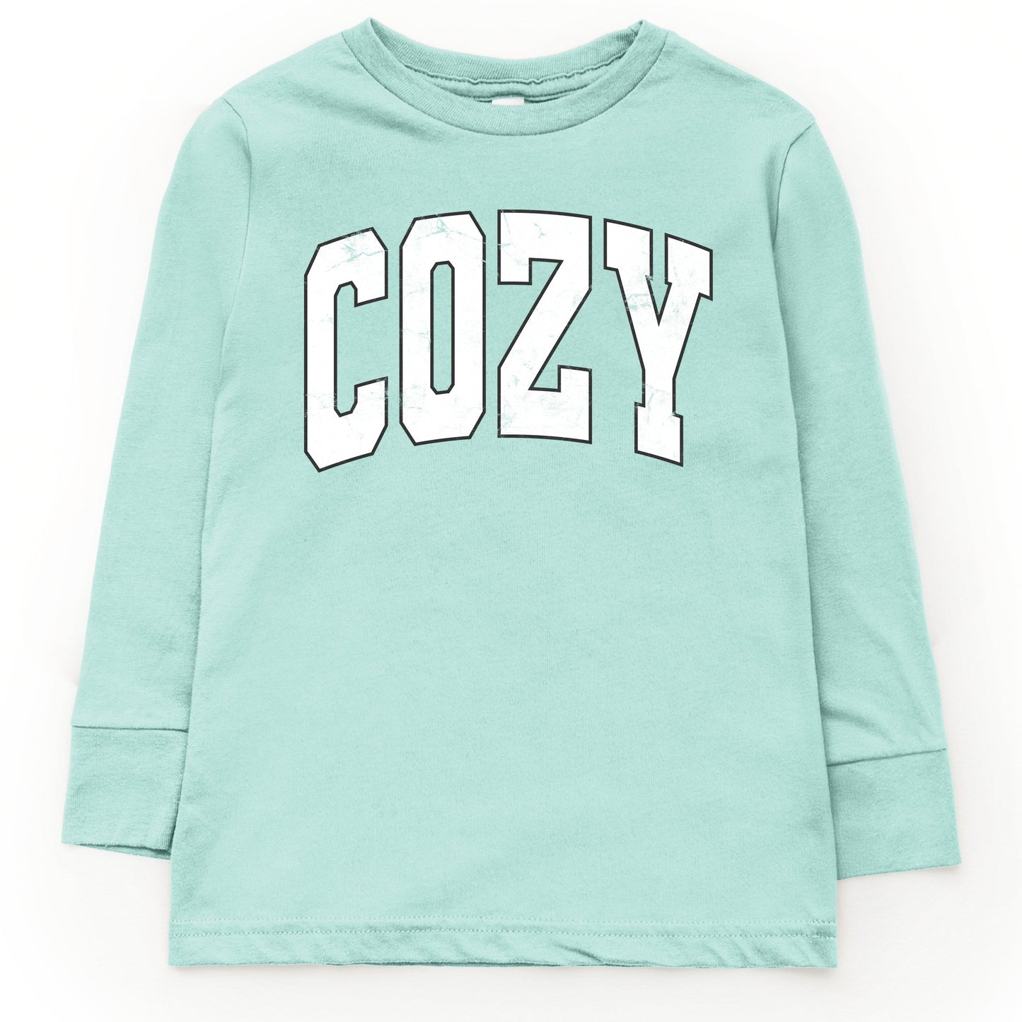 Cozy Worn Varsity - Kids Youth Long Sleeve Tee