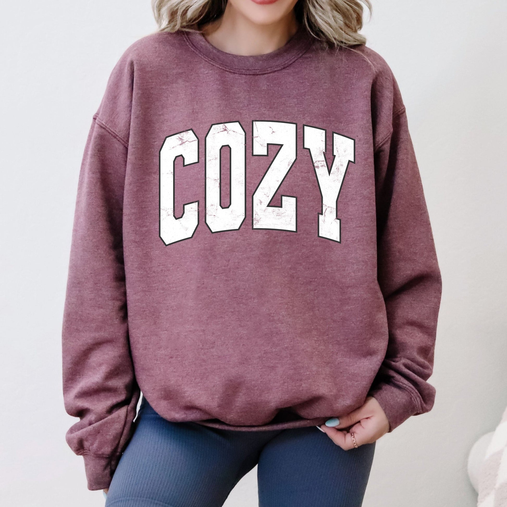 Cozy Worn Varsity -  Womens Sweatshirt