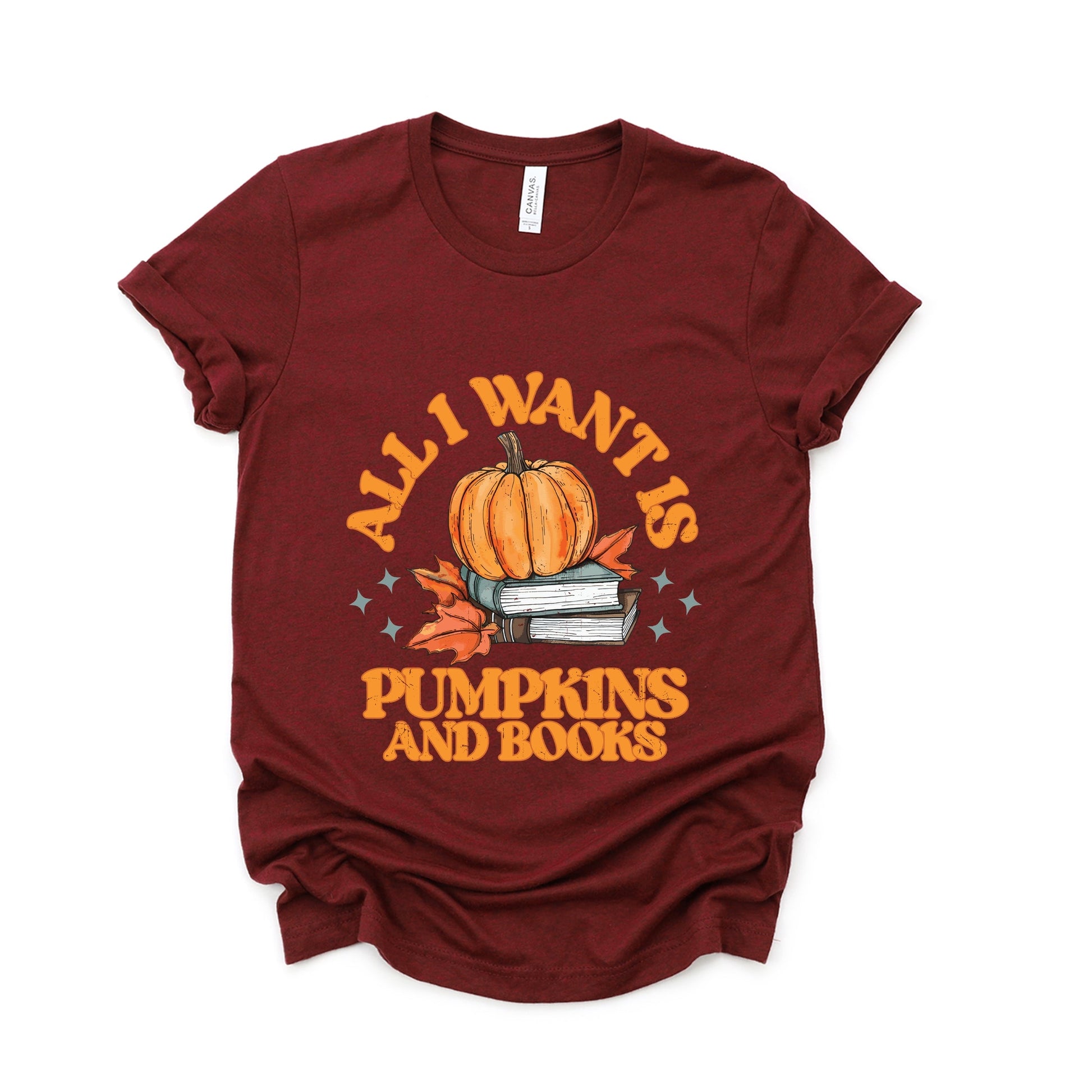 All I Want Is Pumpkins And Books - Women's Short Sleeve Graphic T-Shirt