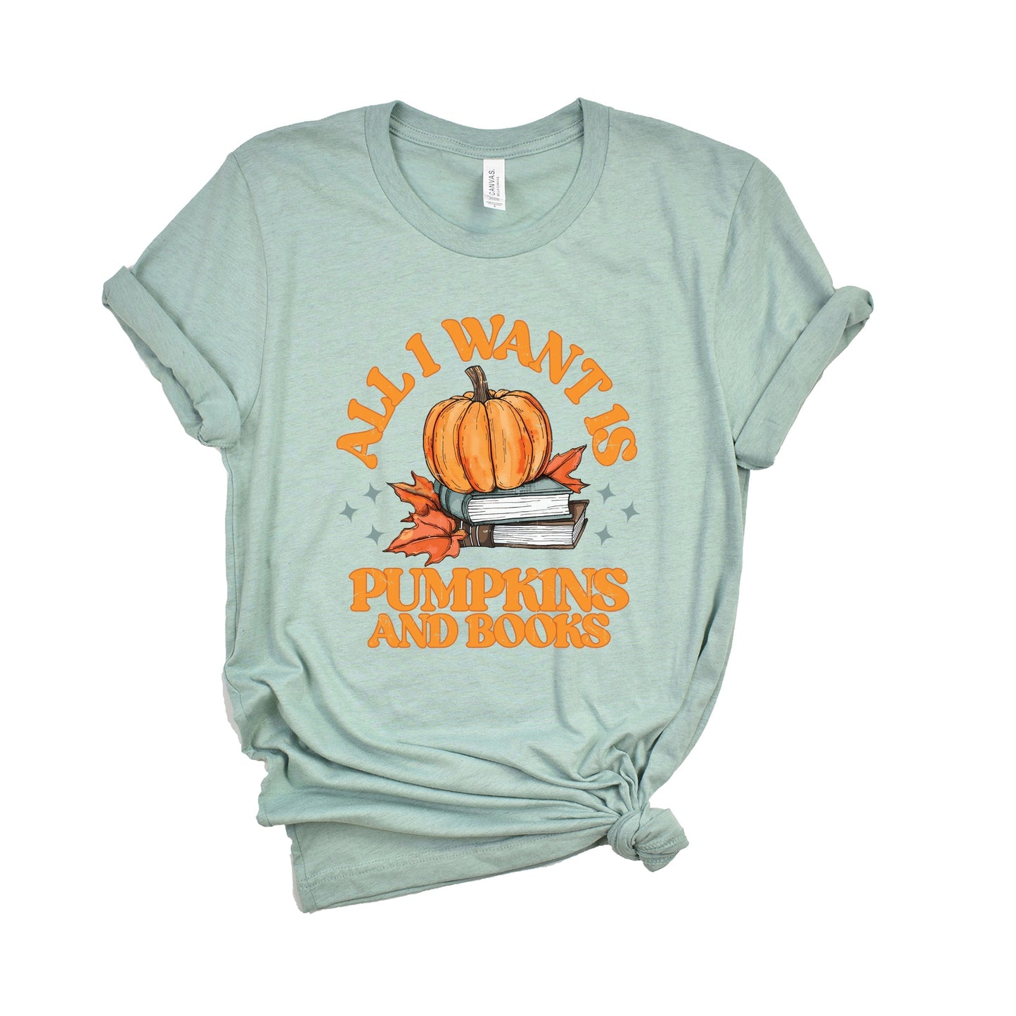 All I Want Is Pumpkins And Books - Women's Short Sleeve Graphic T-Shirt