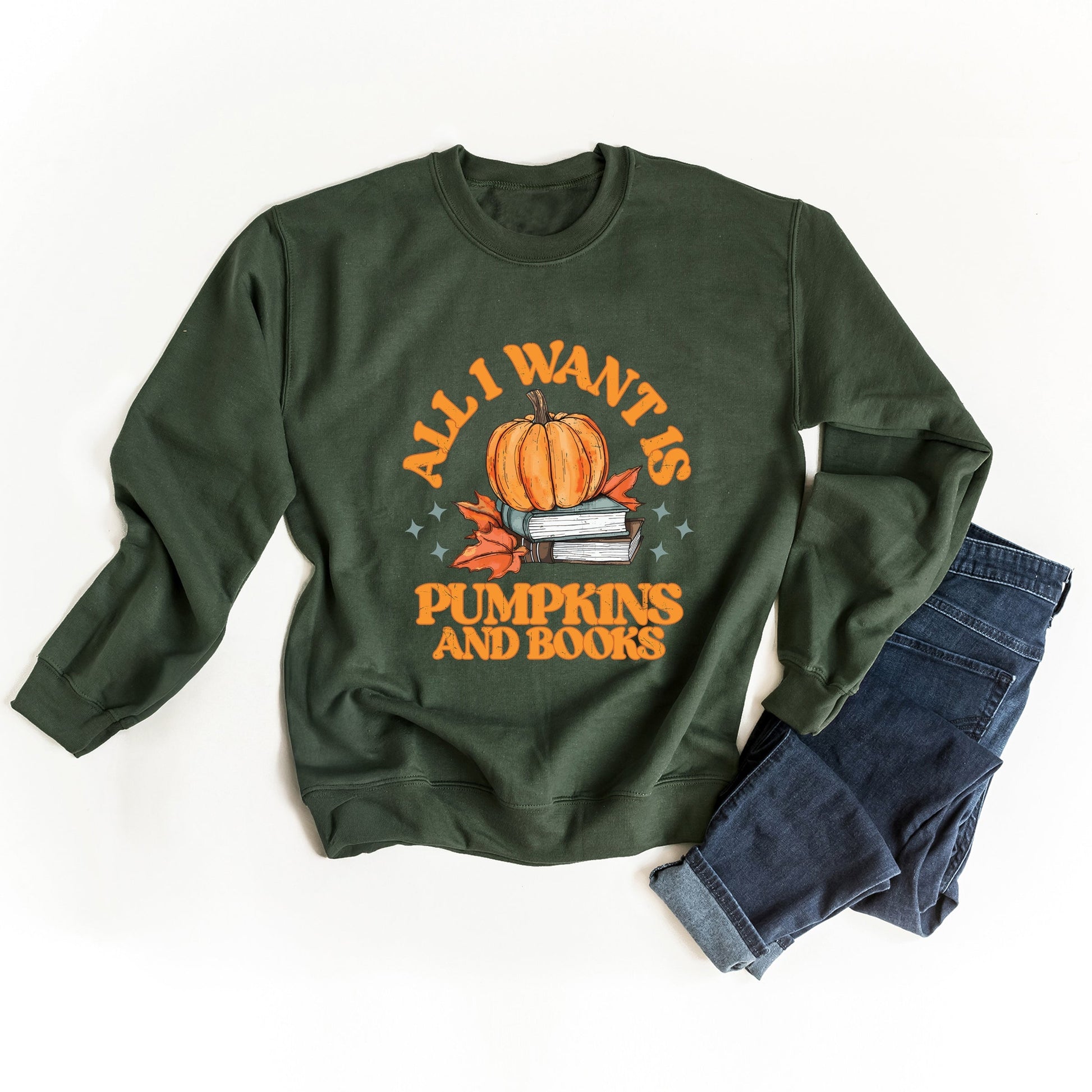 All I Want Is Pumpkins And Books - Women's Graphic Sweatshirt