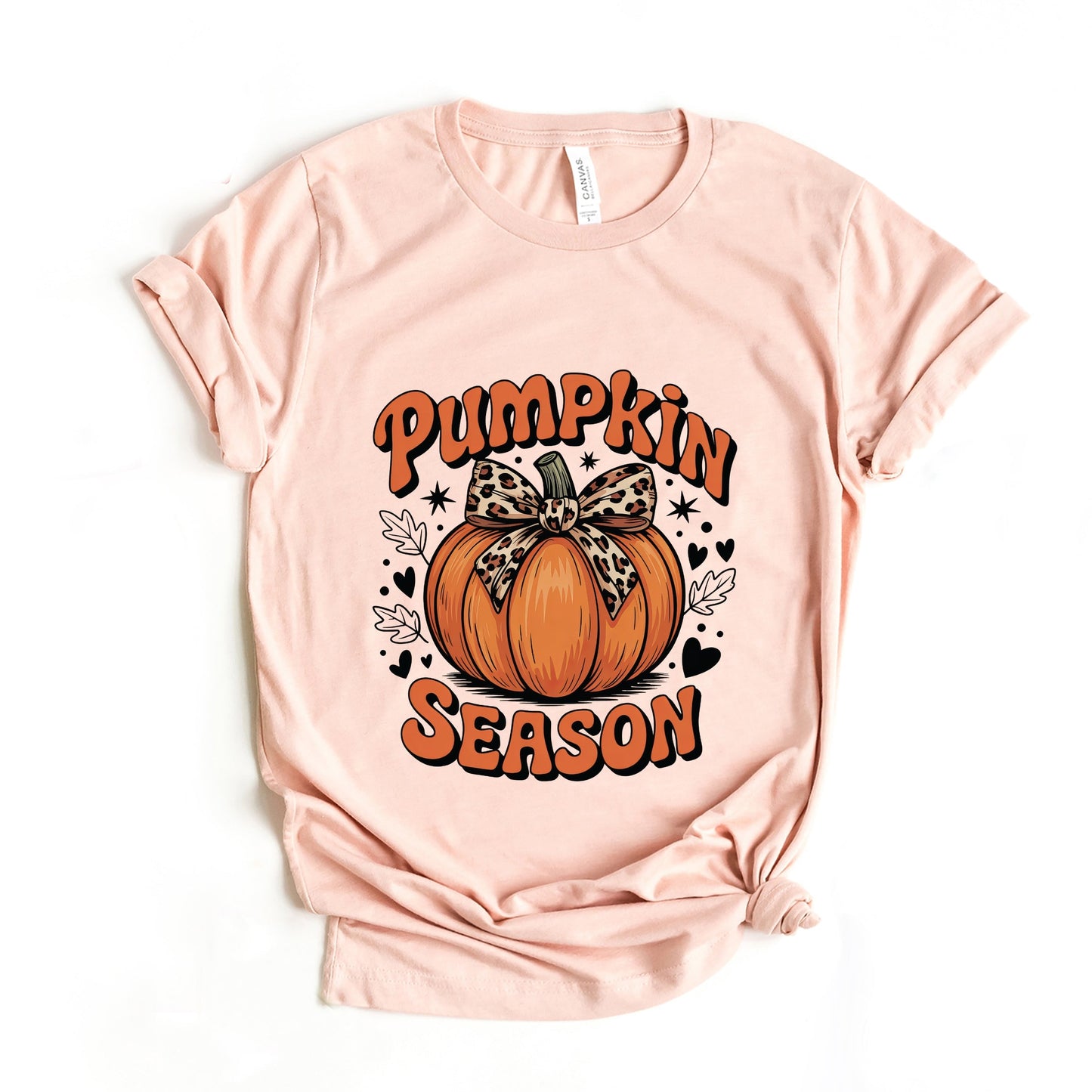 Coquette Pumpkin Season Leopard - Women's Short Sleeve Graphic T-Shirt