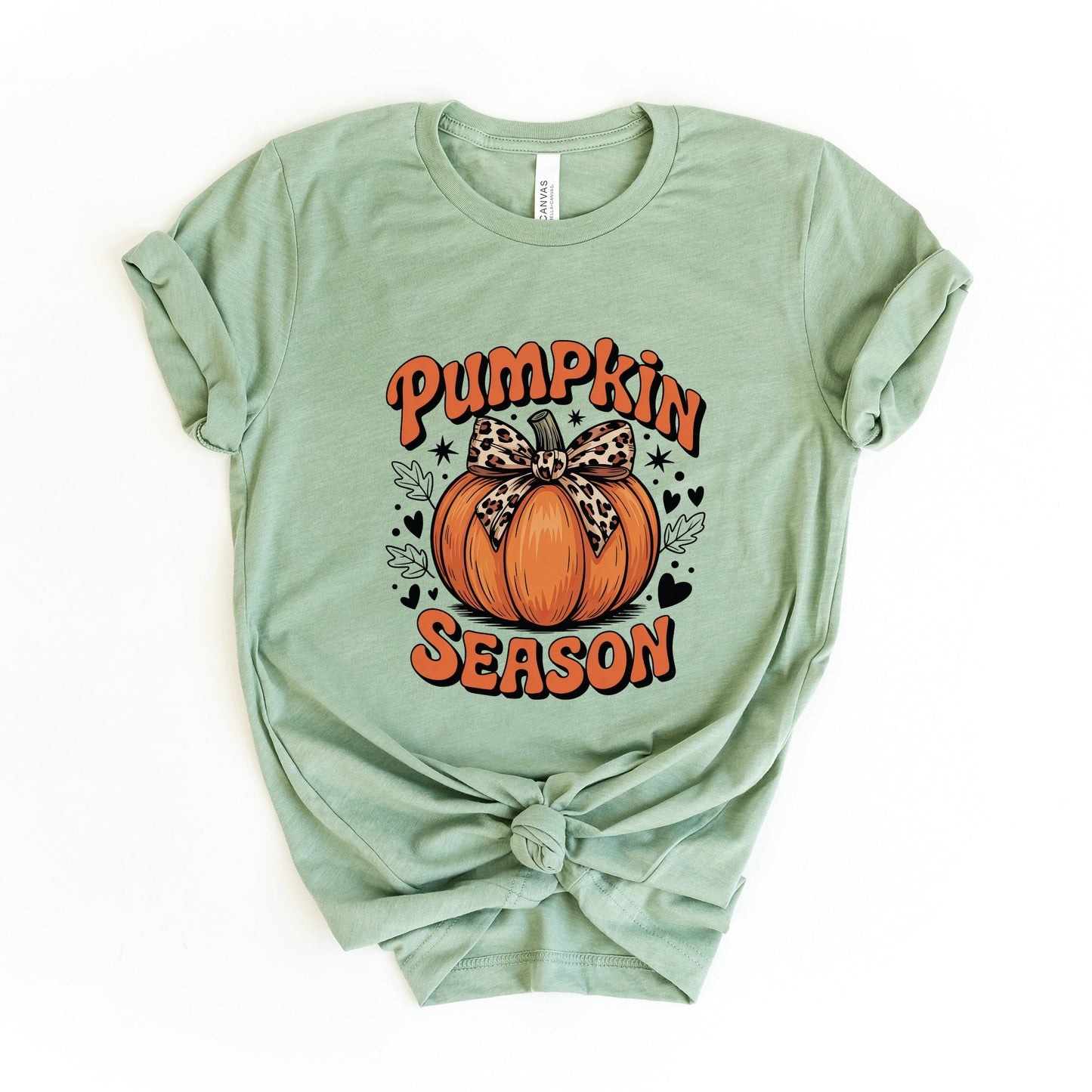 Coquette Pumpkin Season Leopard - Women's Short Sleeve Graphic T-Shirt