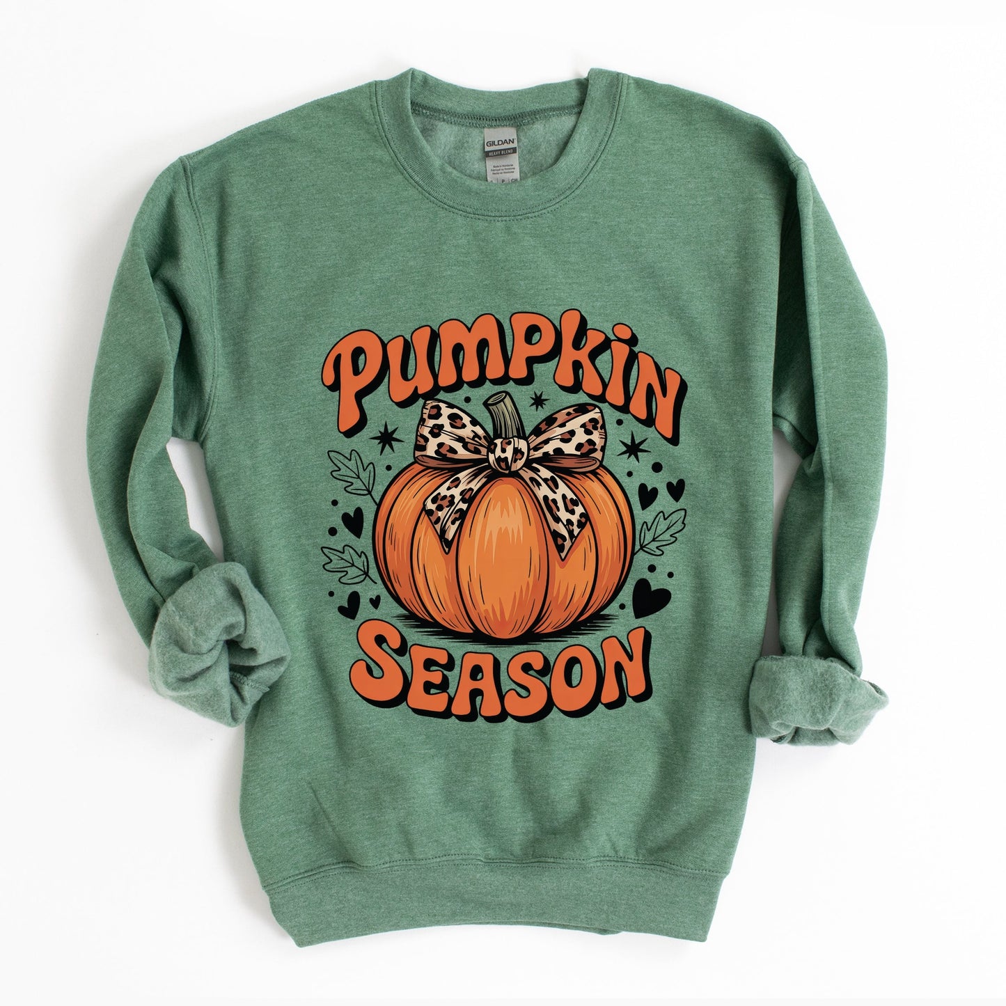 Coquette Pumpkin Season Leopard -  Womens Graphic Sweatshirt