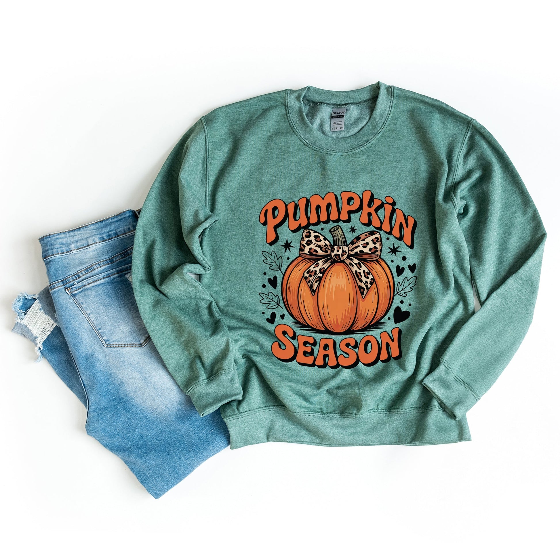 Coquette Pumpkin Season Leopard -  Womens Graphic Sweatshirt