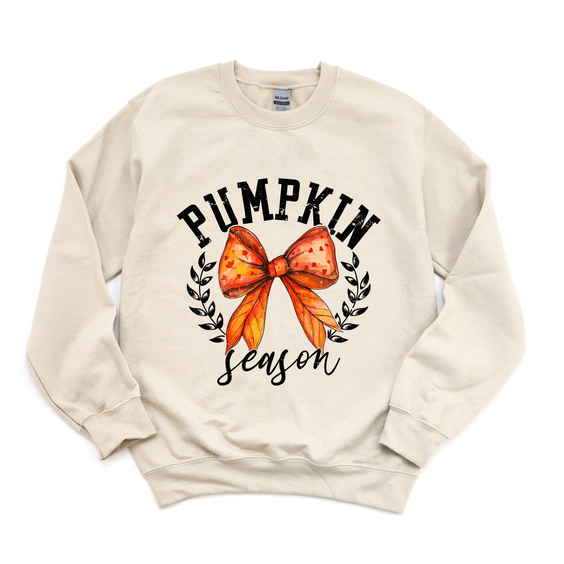Coquette Orange Bow Pumpkin Season - Women's Graphic Sweatshirt