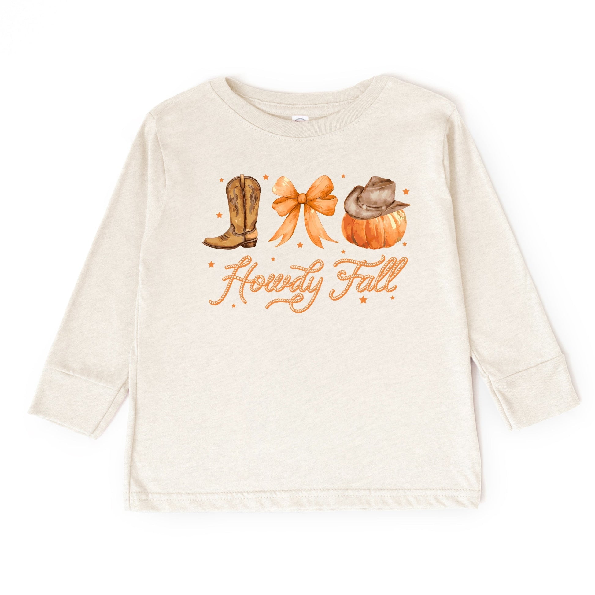 Coquette Howdy Fall - Youth Long Sleeve Graphic T-Shirt and Toddler Long Sleeve Graphic Tee