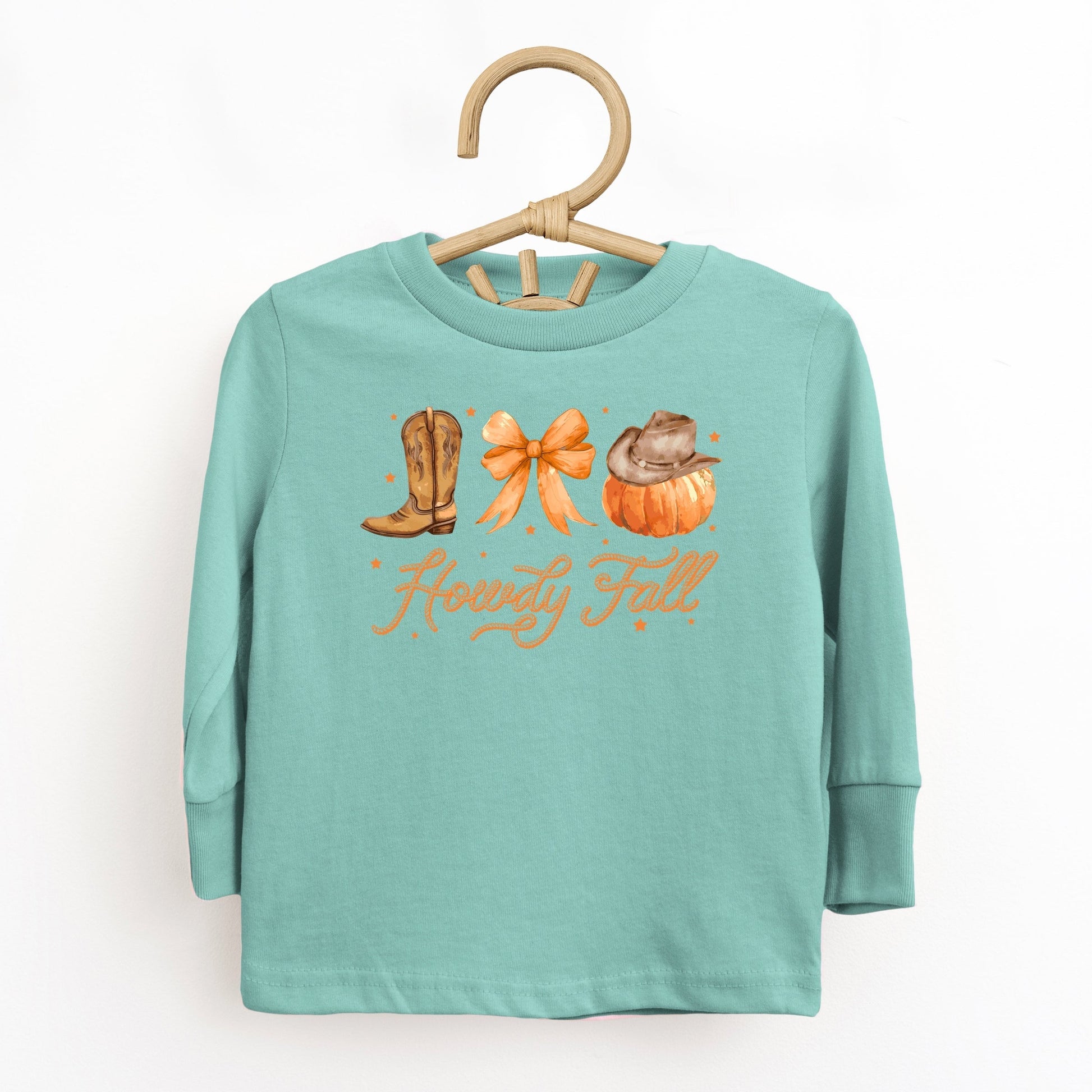 Coquette Howdy Fall - Youth Long Sleeve Graphic T-Shirt and Toddler Long Sleeve Graphic Tee
