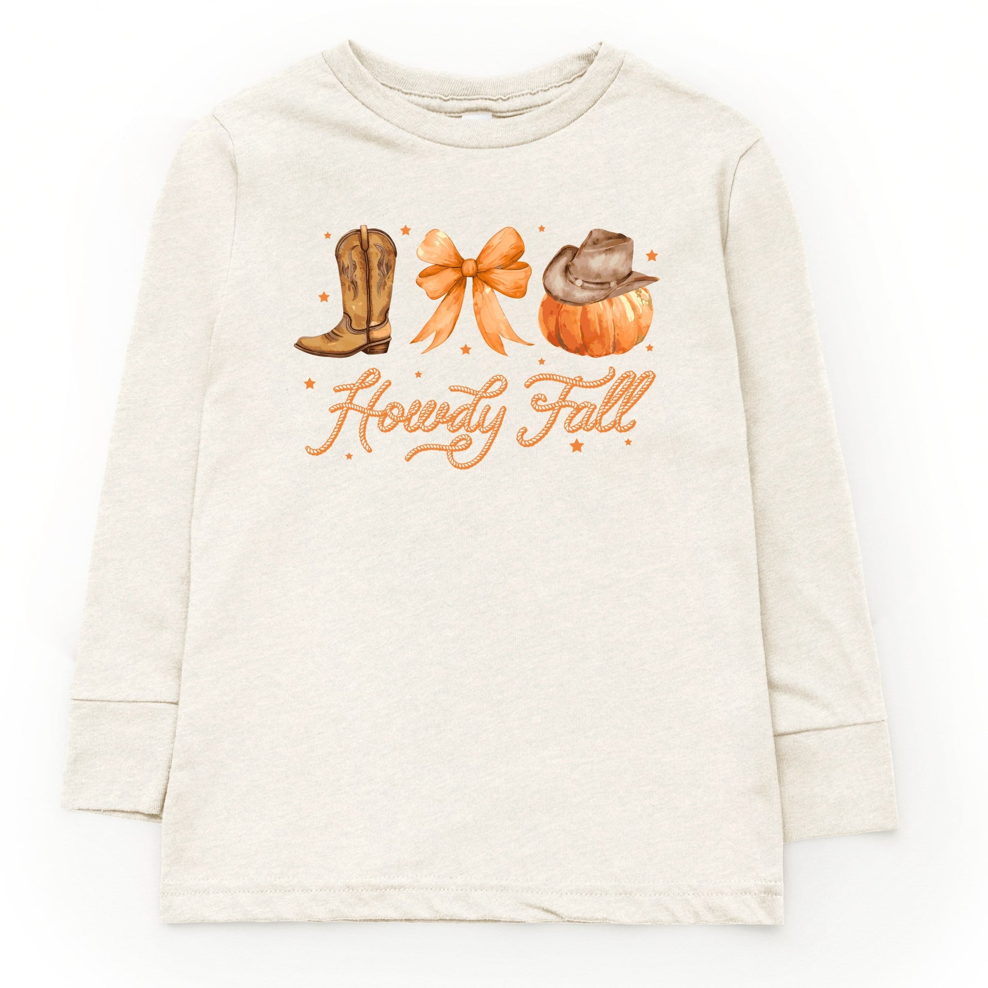 Coquette Howdy Fall - Youth Long Sleeve Graphic T-Shirt and Toddler Long Sleeve Graphic Tee