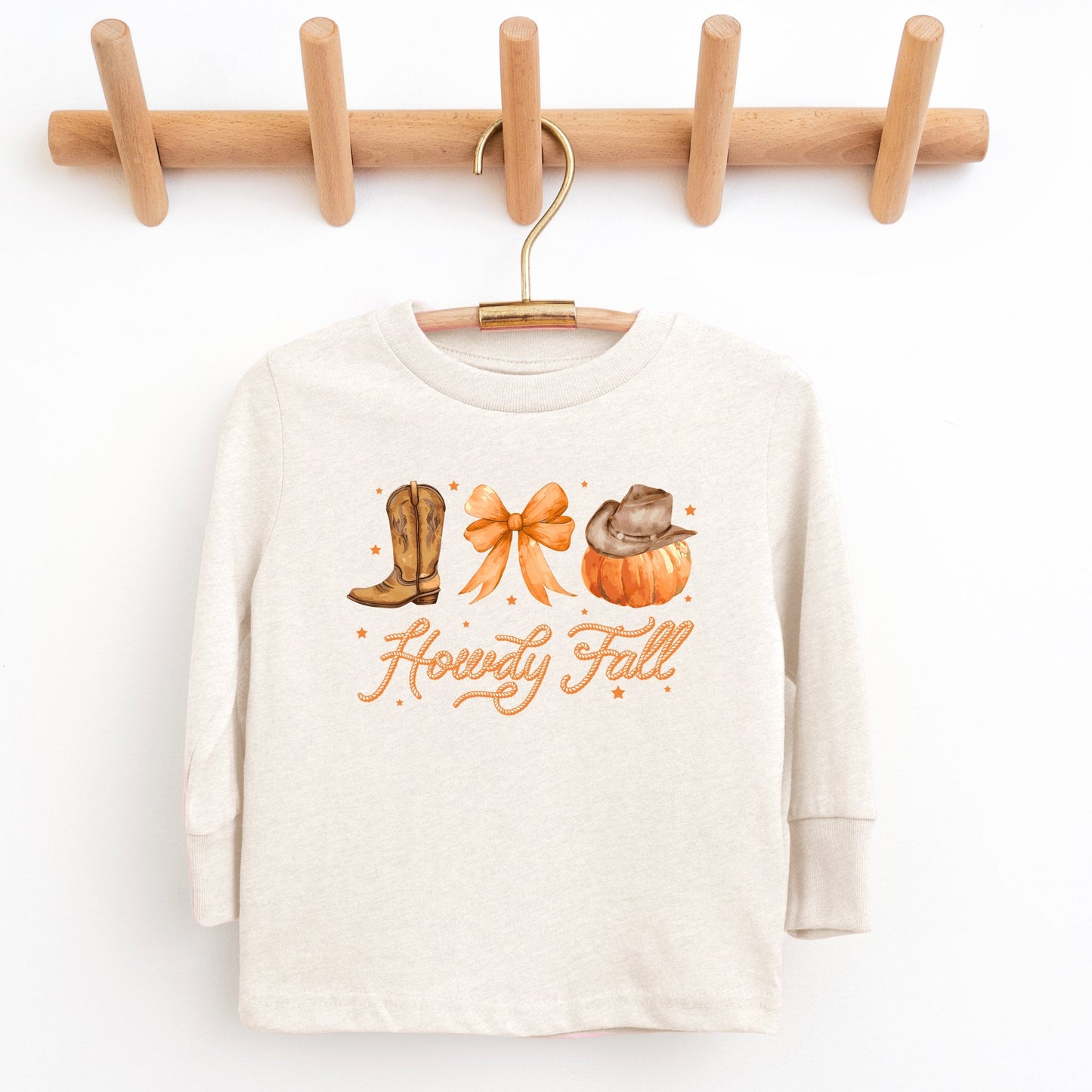 Coquette Howdy Fall - Youth Long Sleeve Graphic T-Shirt and Toddler Long Sleeve Graphic Tee