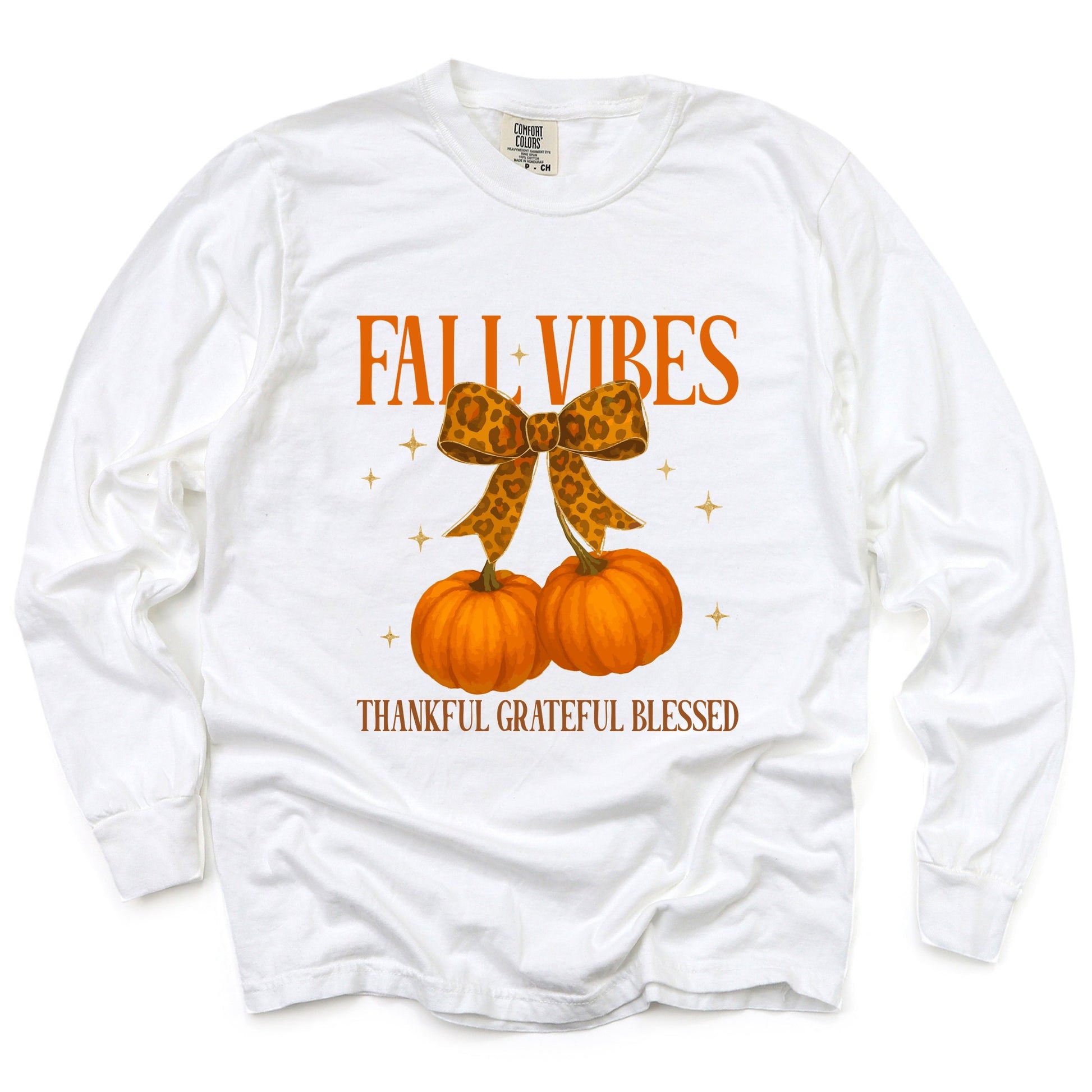 Coquette Thankful Grateful Blessed - Women's Garment Dyed Long Sleeve Graphic T-Shirt