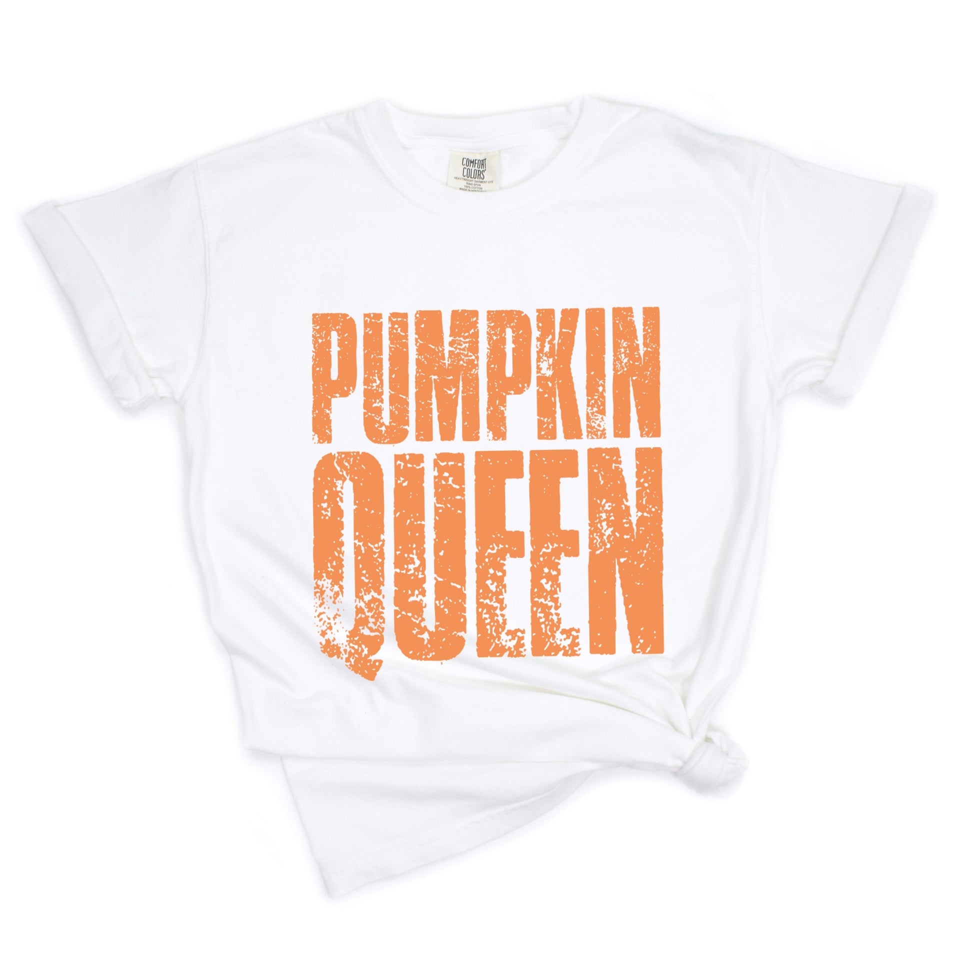 Pumpkin Queen Distressed - Women's Garment Dyed Graphic T-Shirt