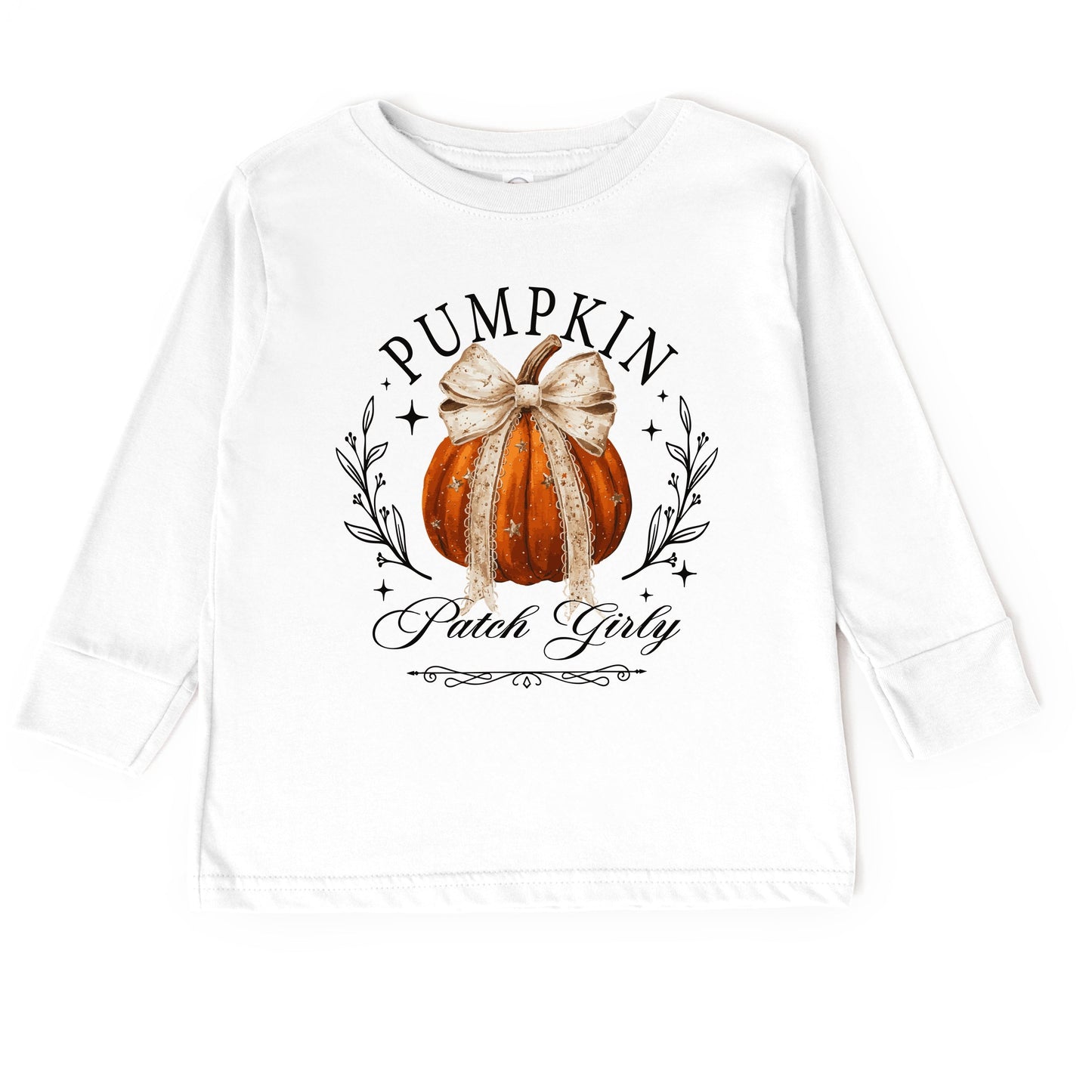 Coquette Pumpkin Patch Girly - Toddler Long Sleeve Graphic Tee and Youth Long Sleeve Graphic T-Shirt