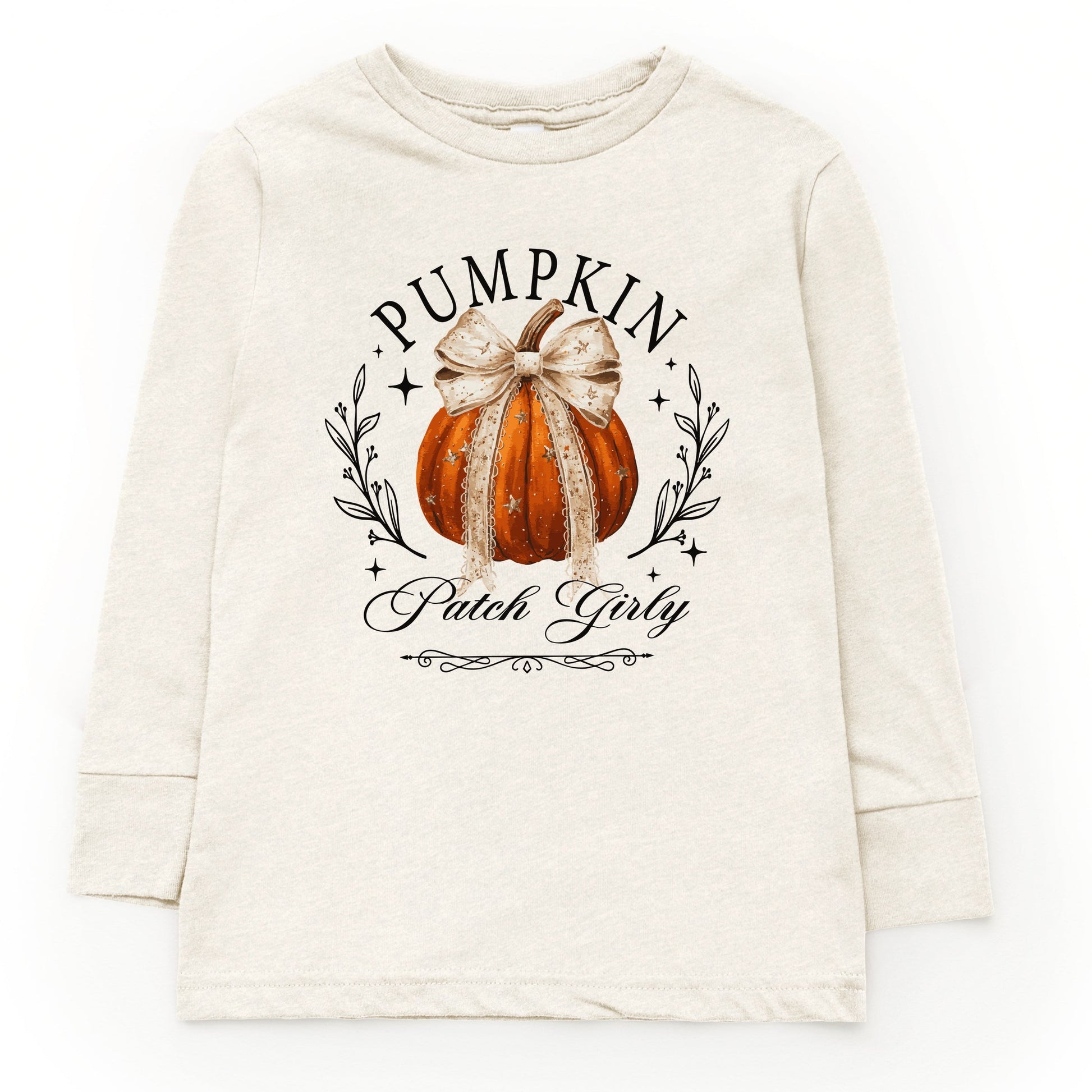 Coquette Pumpkin Patch Girly - Toddler Long Sleeve Graphic Tee and Youth Long Sleeve Graphic T-Shirt