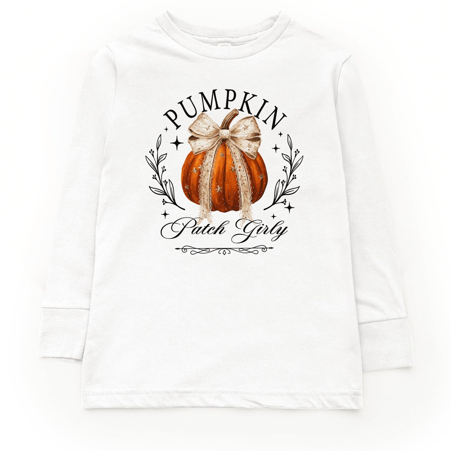 Coquette Pumpkin Patch Girly - Toddler Long Sleeve Graphic Tee and Youth Long Sleeve Graphic T-Shirt