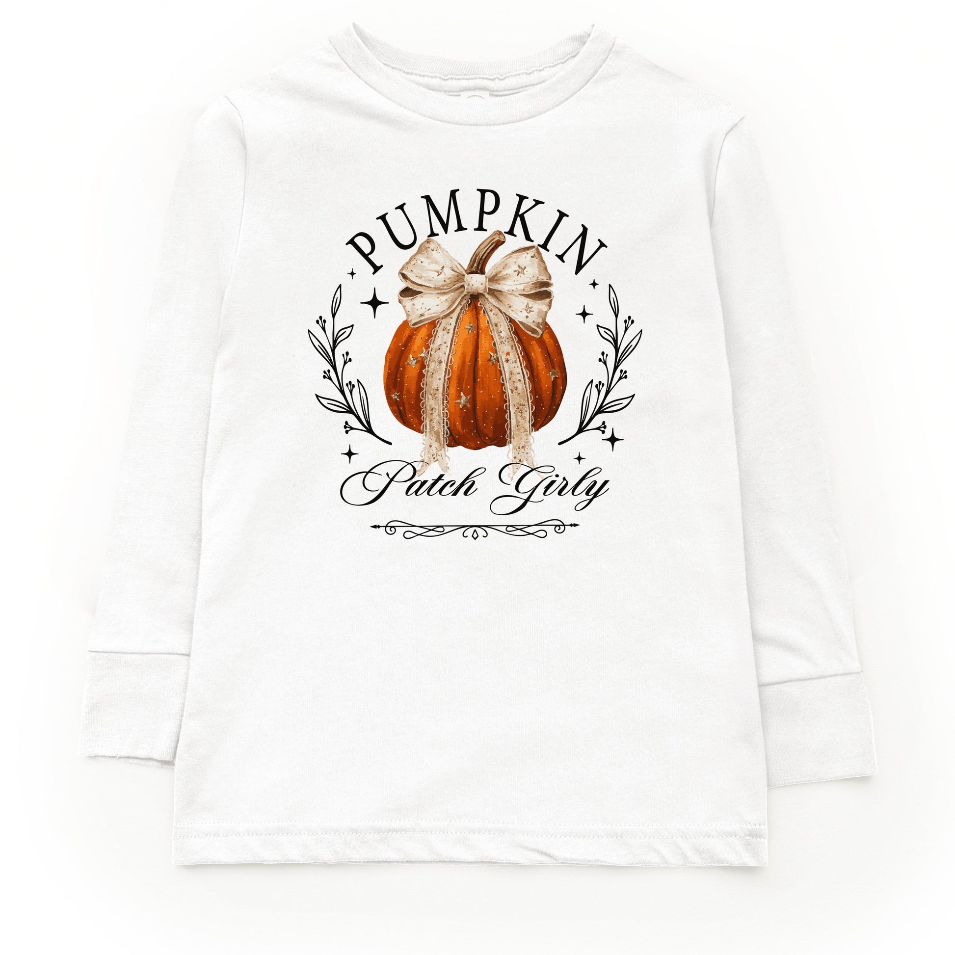 Coquette Pumpkin Patch Girly - Toddler Long Sleeve Graphic Tee and Youth Long Sleeve Graphic T-Shirt