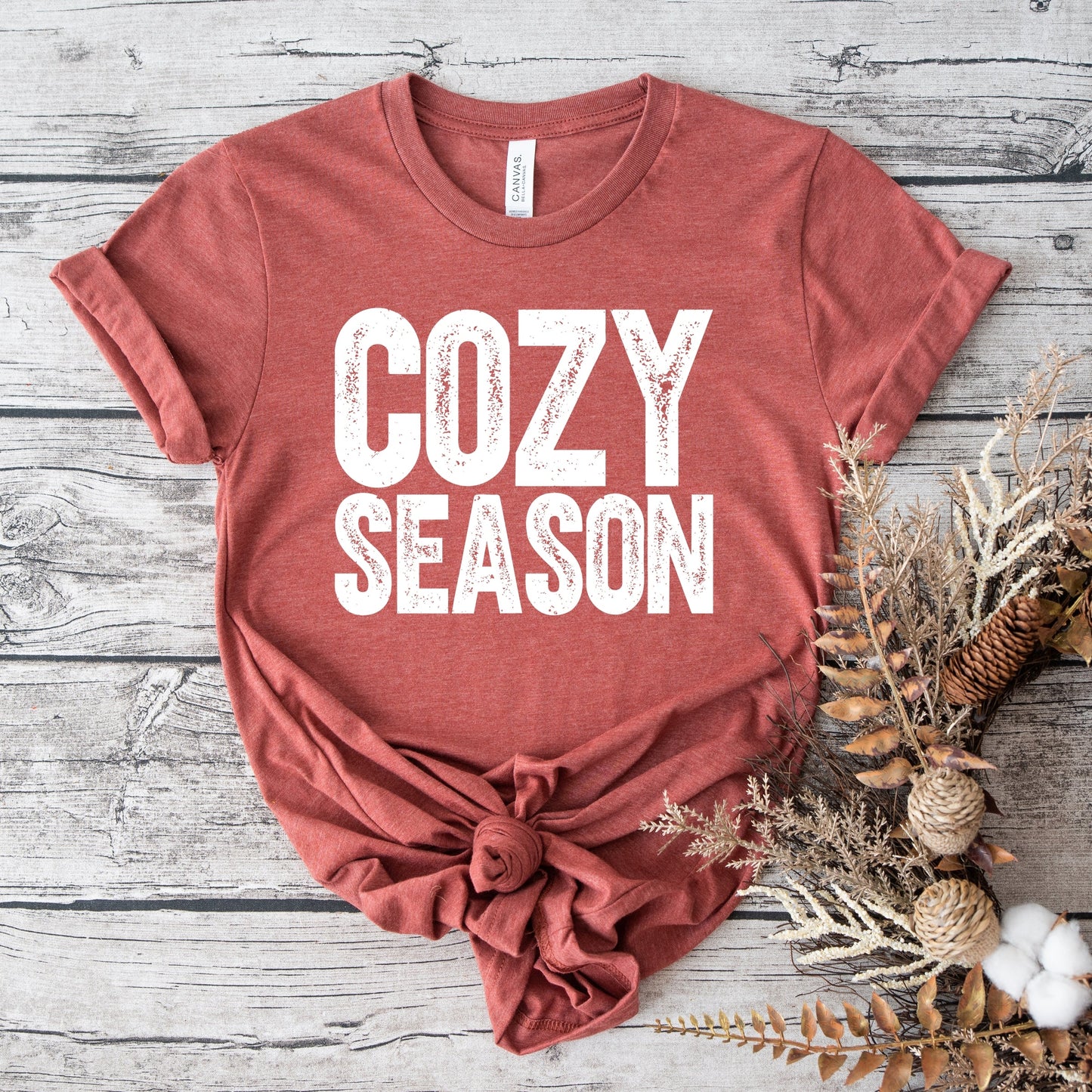 Cozy Season Bold Distressed - Women's Short Sleeve Graphic T-Shirt
