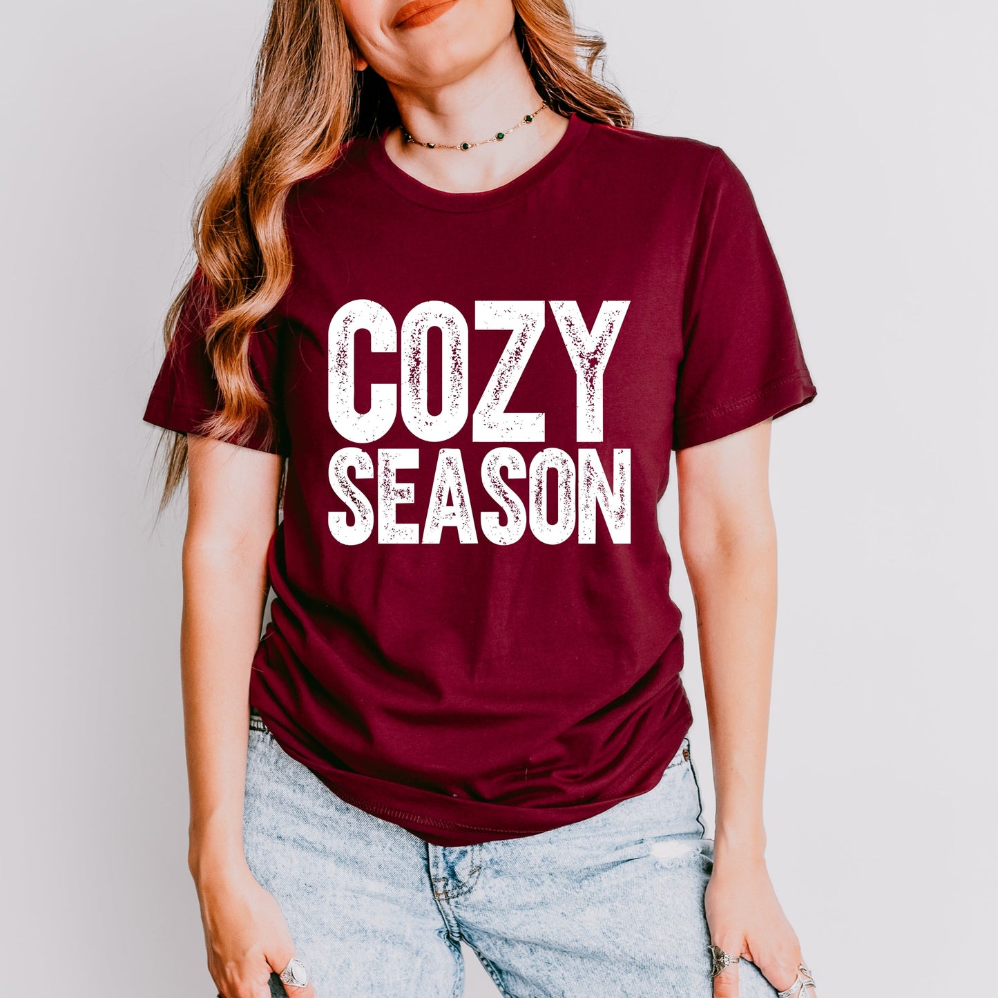 Cozy Season Bold Distressed - Women's Short Sleeve Graphic T-Shirt