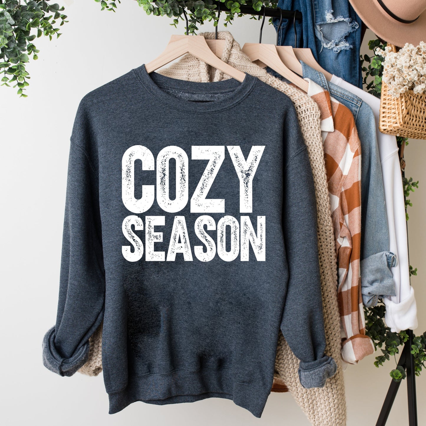 Cozy Season Bold Distressed - Women's Graphic Sweatshirt