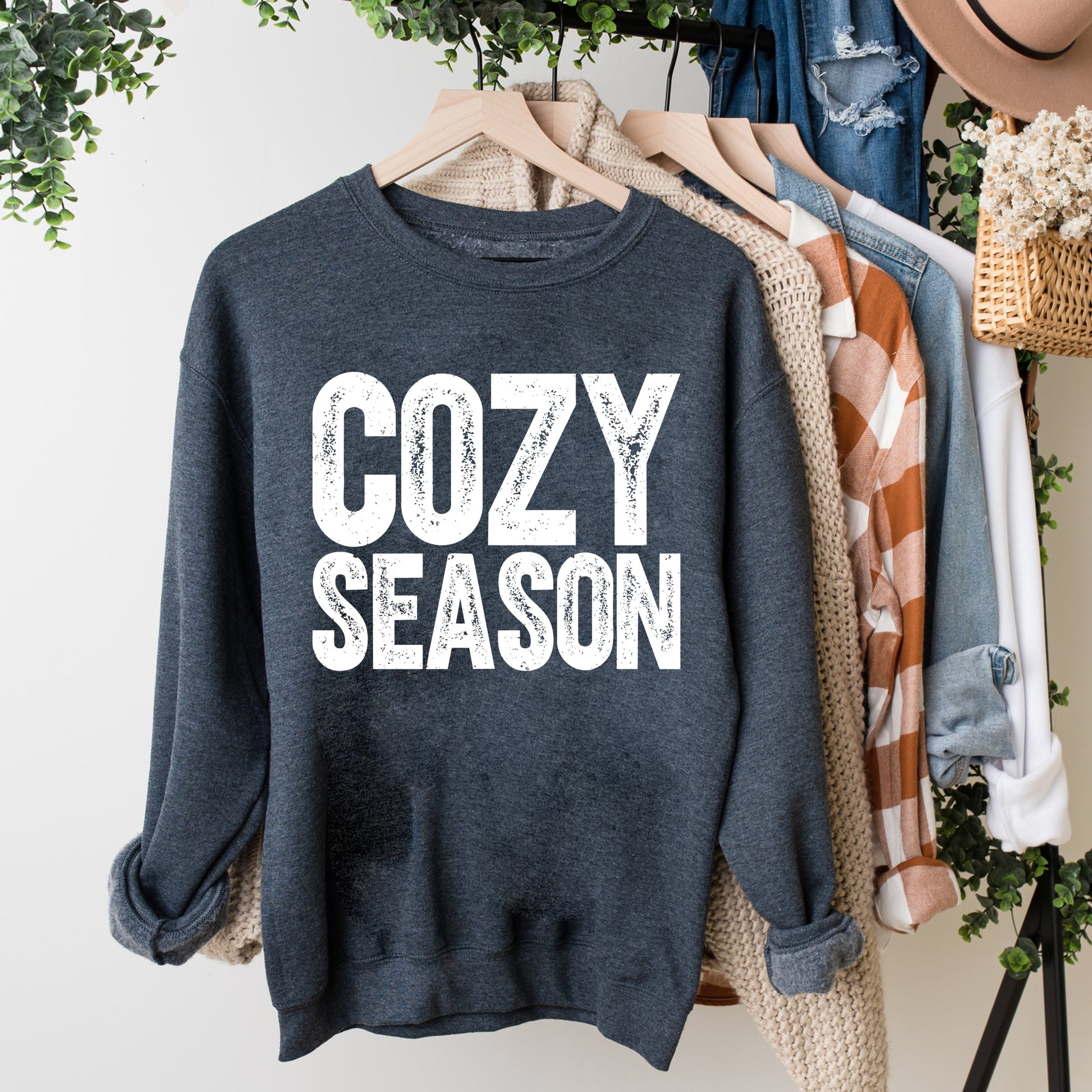 Cozy Season Bold Distressed - Women's Graphic Sweatshirt