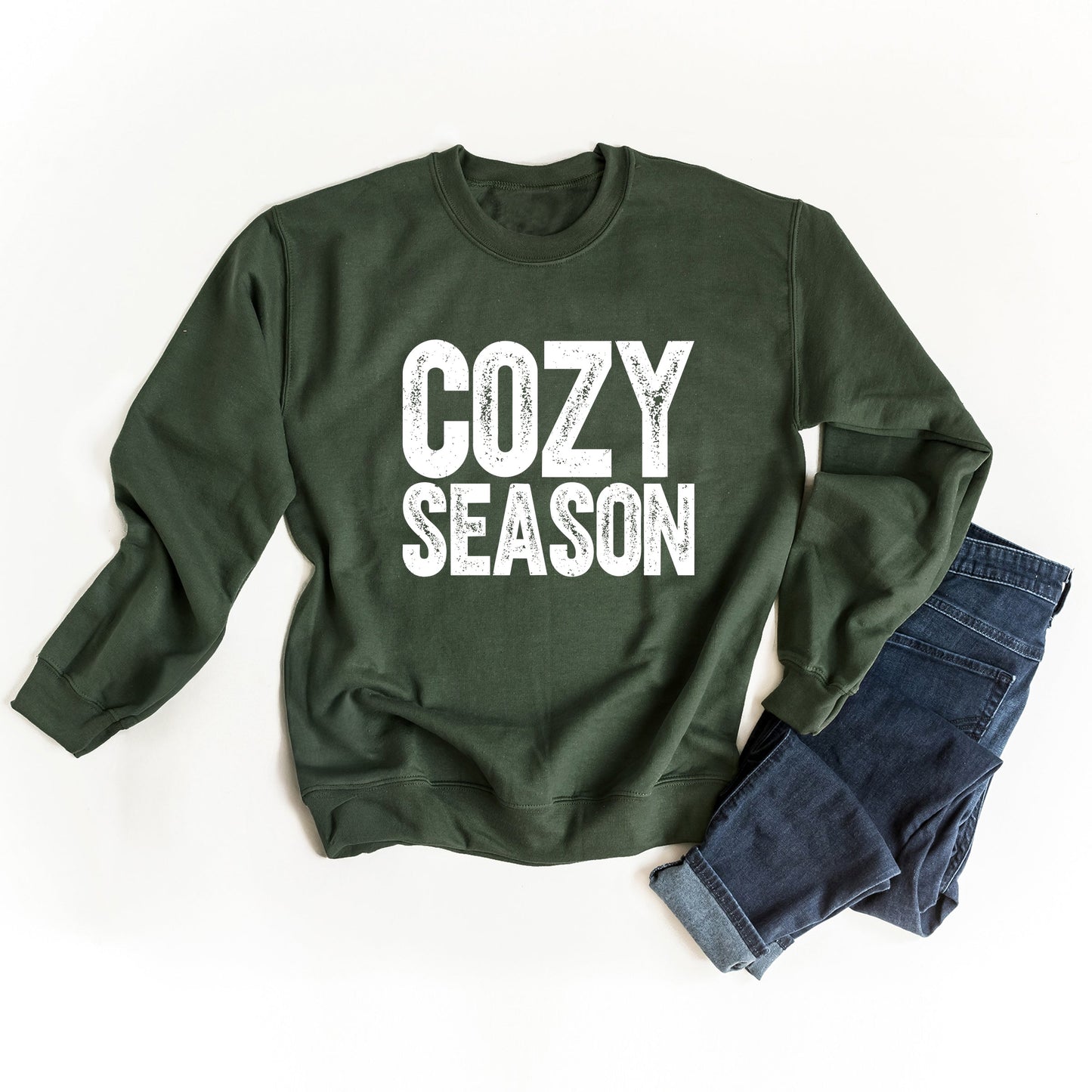 Cozy Season Bold Distressed - Women's Graphic Sweatshirt