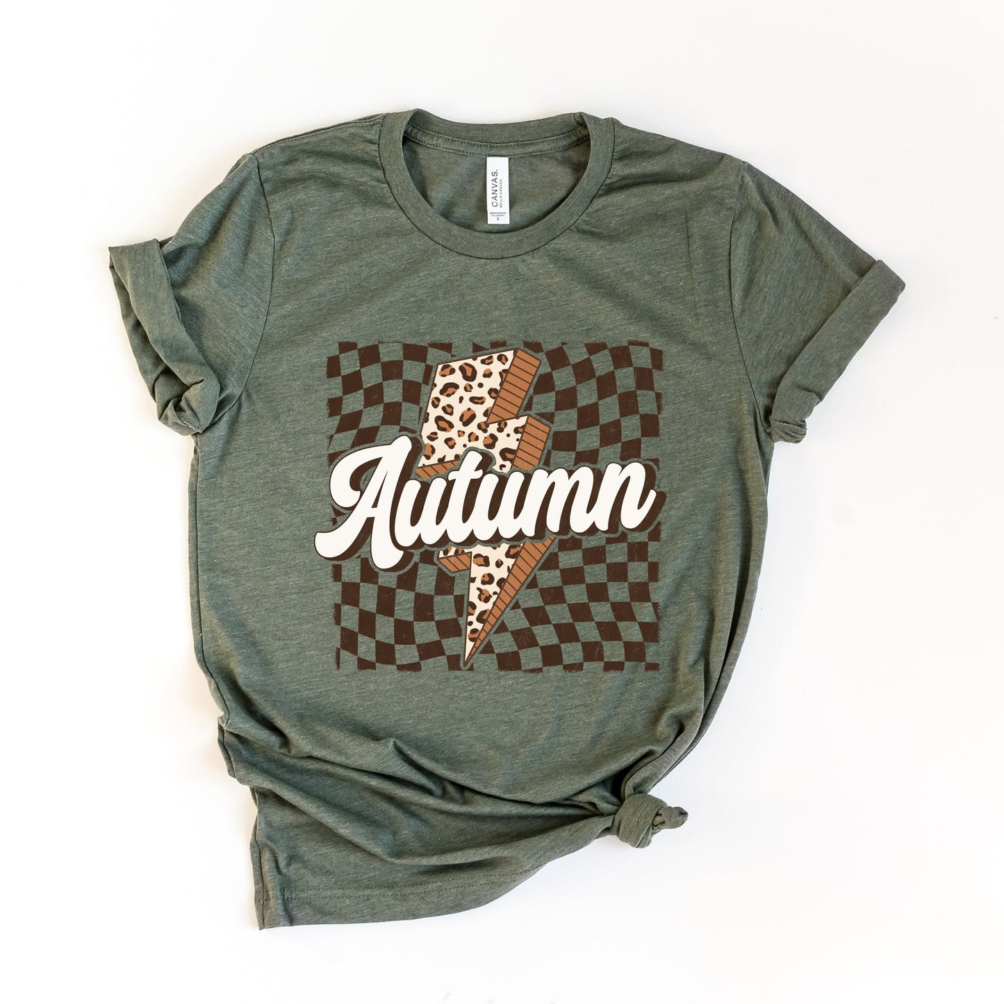 Autumn Lightning Checkered - Women's Short Sleeve Graphic T-Shirt