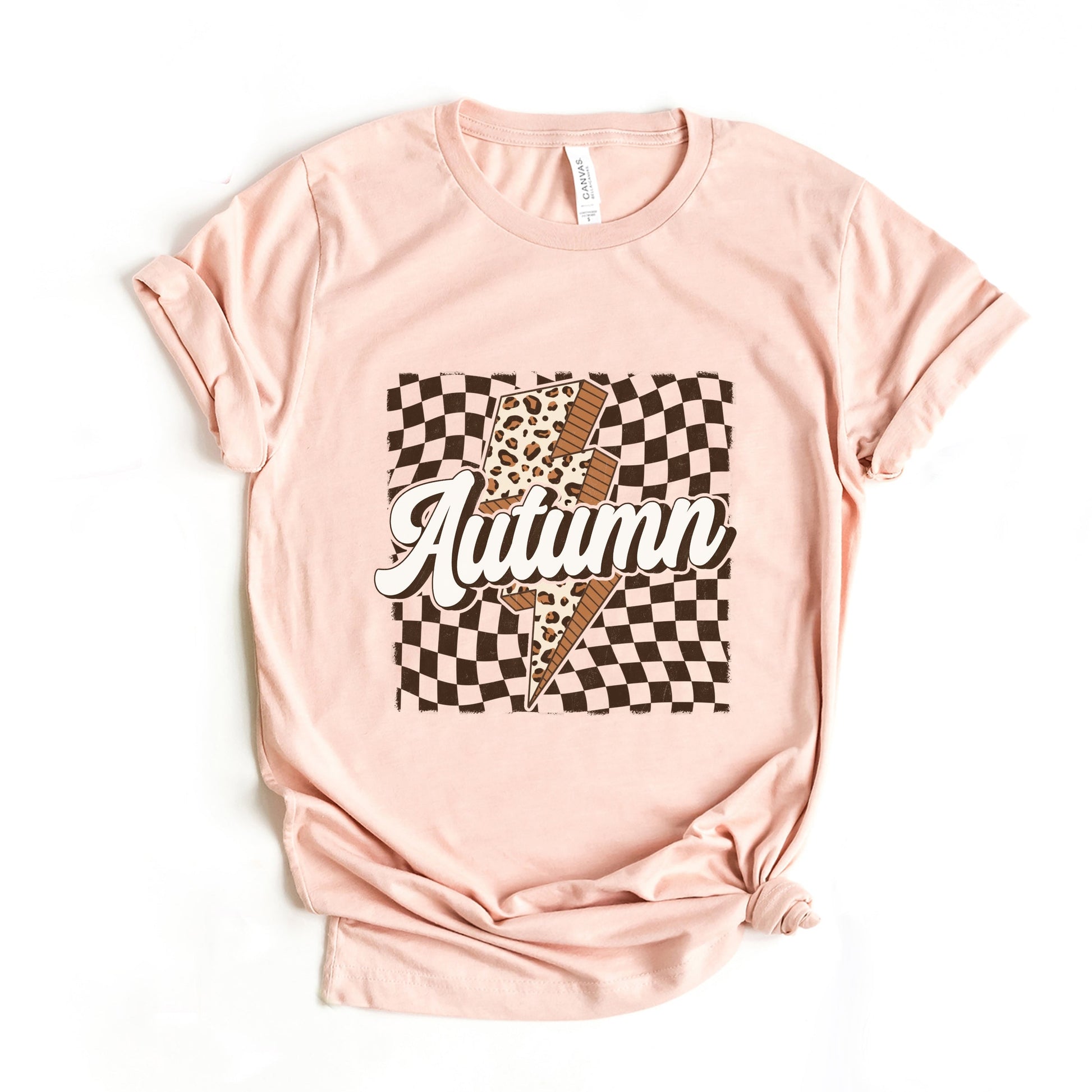 Autumn Lightning Checkered - Women's Short Sleeve Graphic T-Shirt