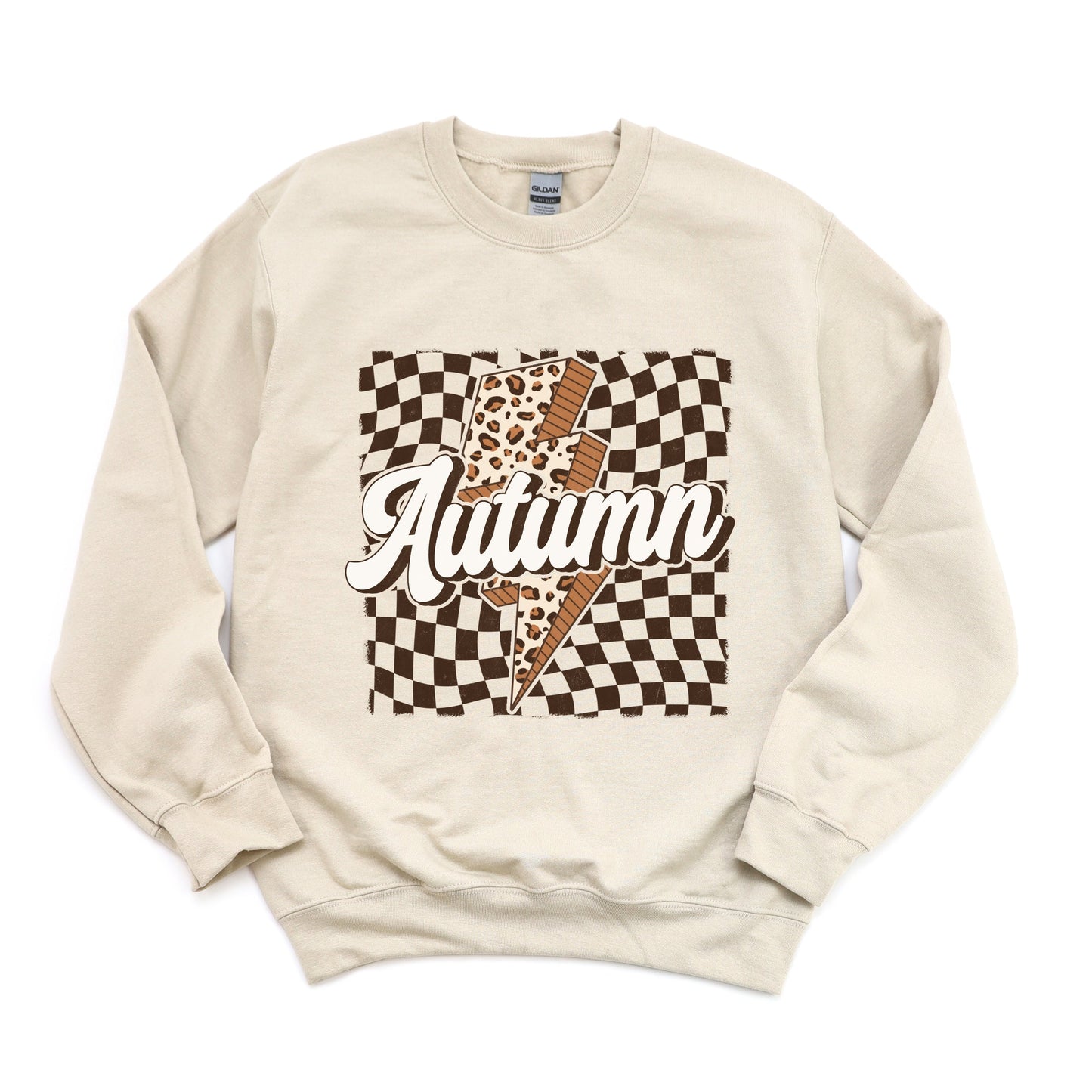 Autumn Lightning Checkered - Women's Graphic Sweatshirt