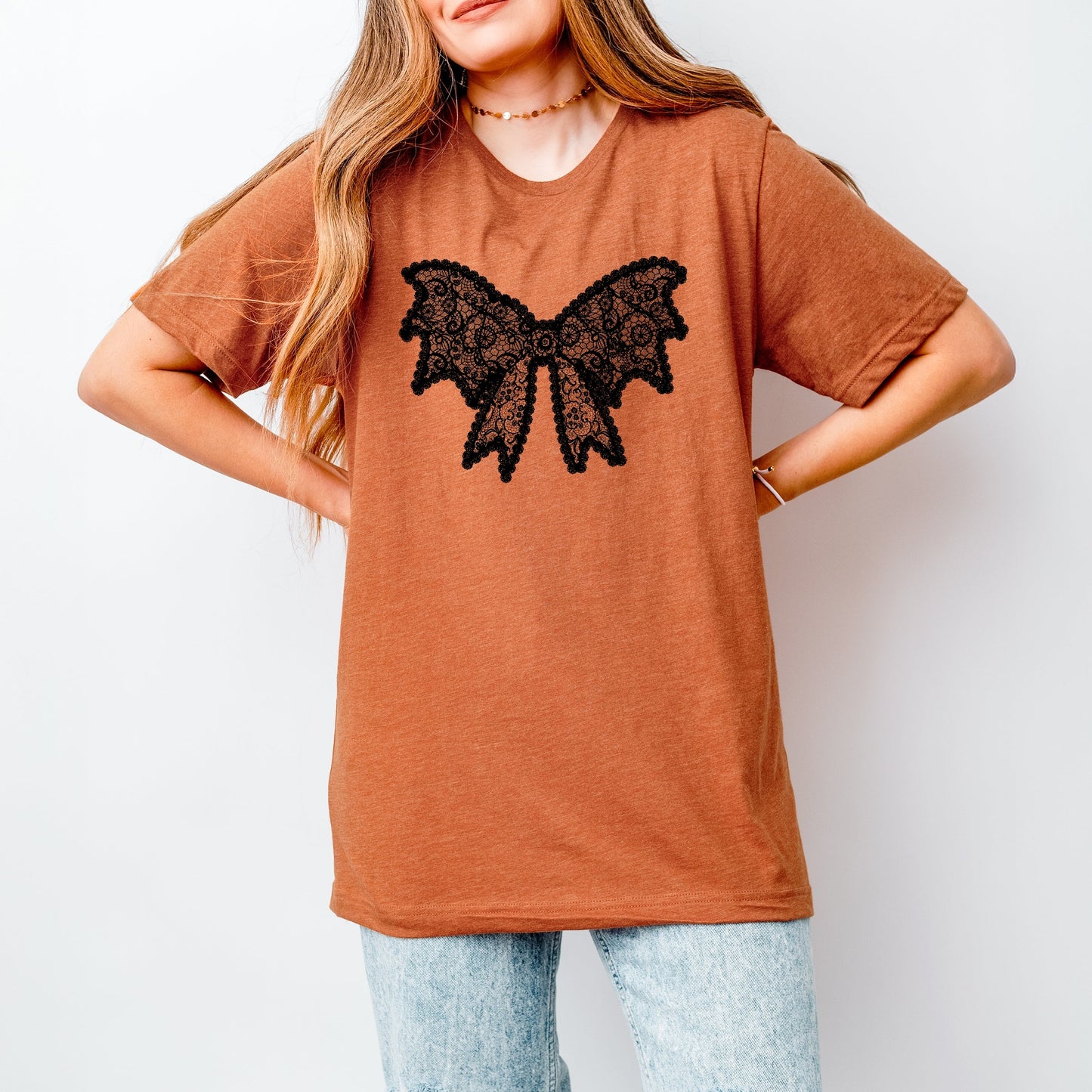 Lace Bow - Women's Short Sleeve Graphic T-Shirt
