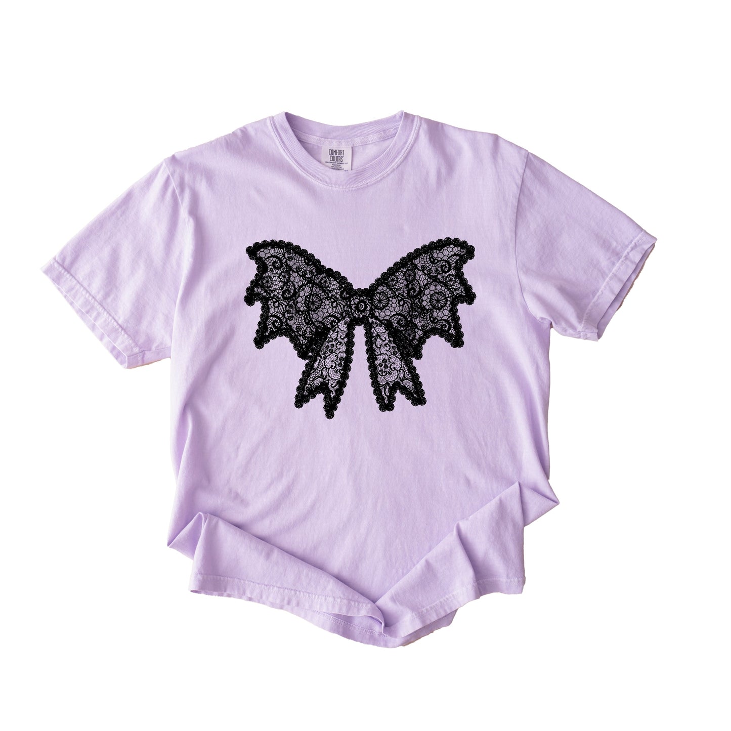 Lace Bow - Women's Garment Dyed Graphic T-Shirt