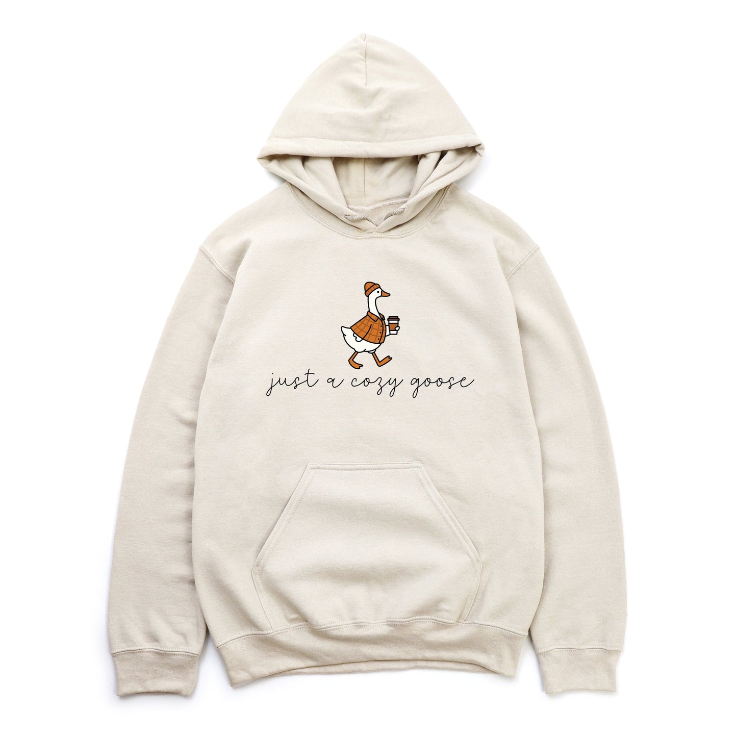 Just A Cozy Goose Plaid - Women's Graphic Hoodie