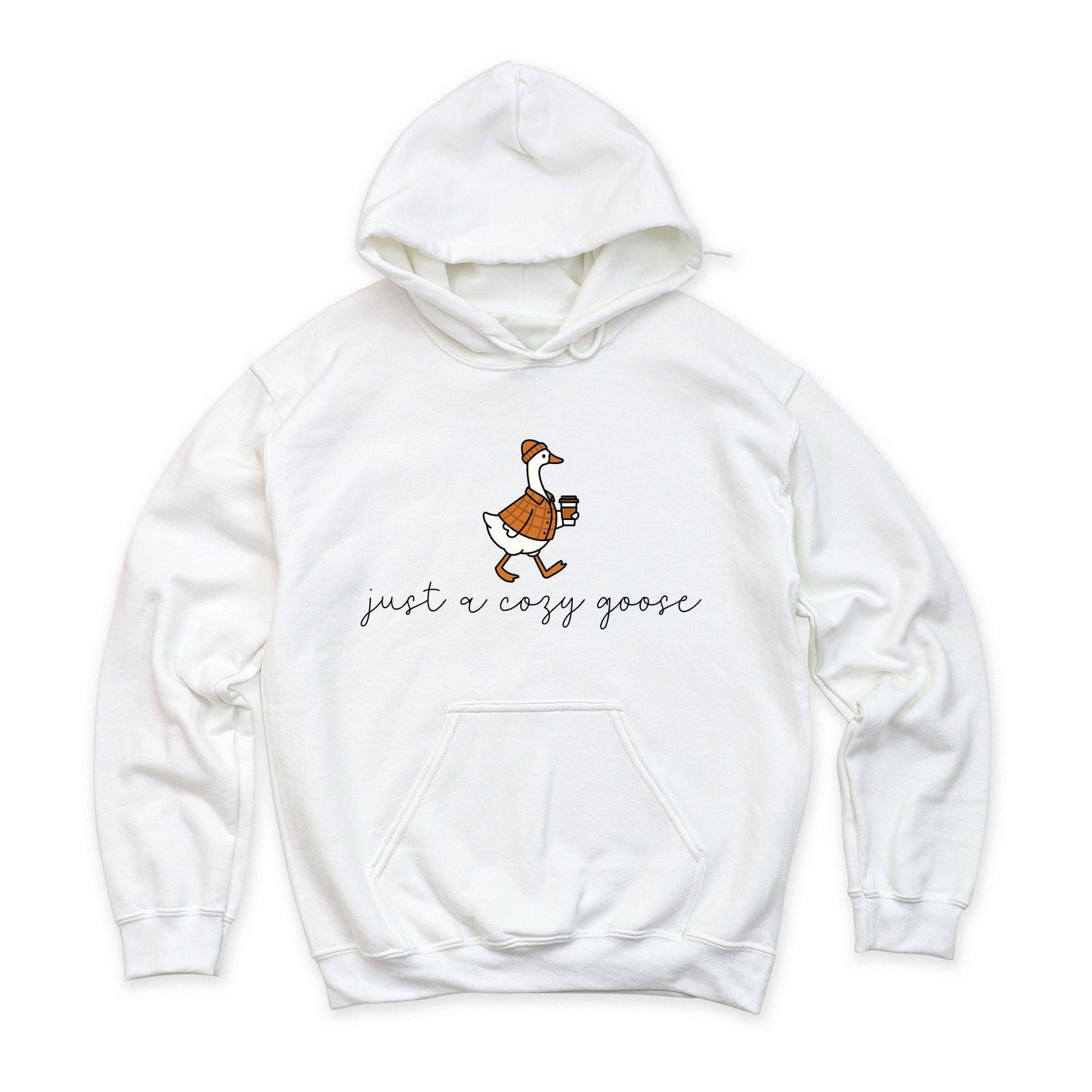 Just A Cozy Goose Plaid - Women's Graphic Hoodie
