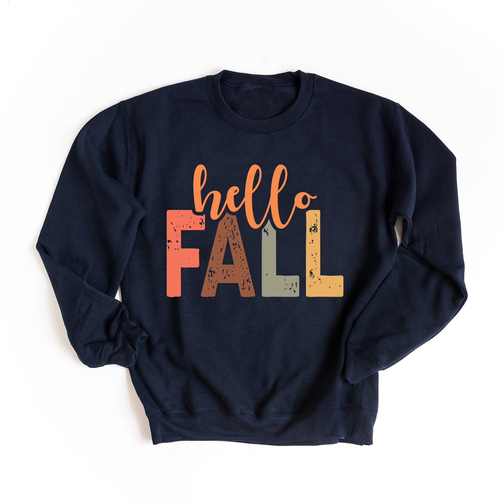 Hello Fall Cursive Block -  Women's Graphic Sweatshirt