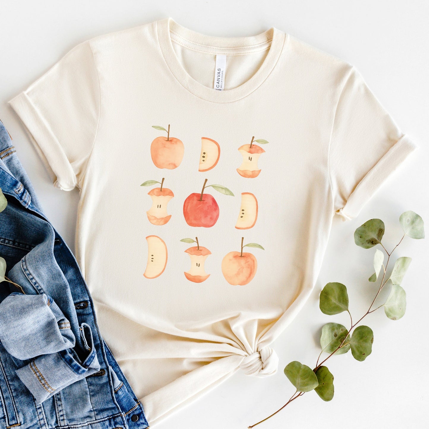 Watercolor Apple Chart shirt design - Short Sleeve Tee